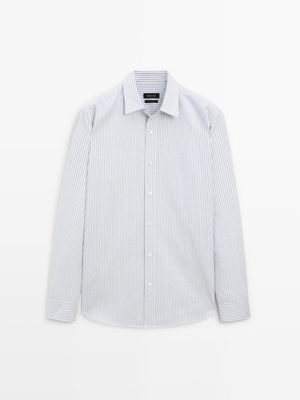 마시모두띠 클래식 스트라이프 레귤러핏 긴팔 셔츠 1908/297 NAVY BLUE - 상품 이미지