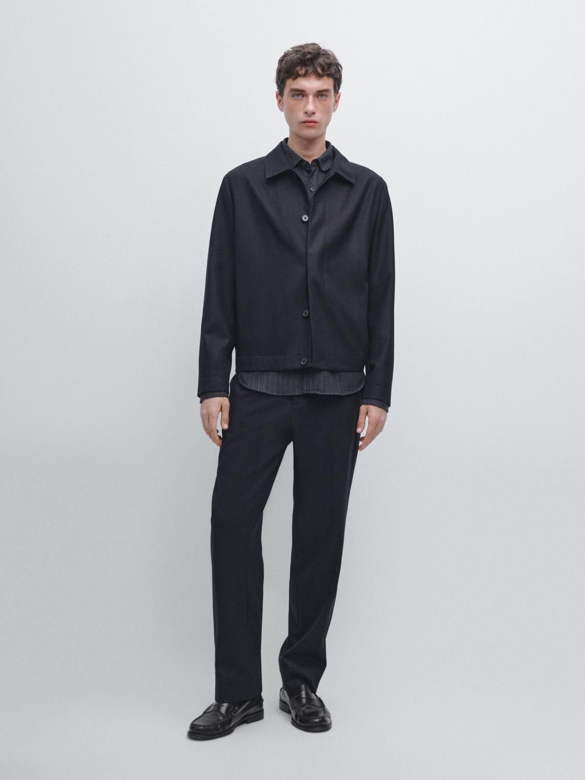 마시모두띠 프리미엄 울 코듀로이 이펙트 플란넬 오버셔츠 2827/368 NAVY BLUE - 상세 이미지 2