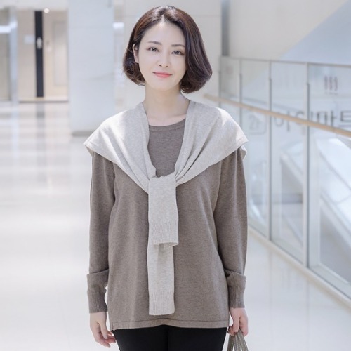 엄마옷 조이마담 A4441 보들 캐시미어 숄 목도리 넥워머 중년여성머플러 - 상품 이미지