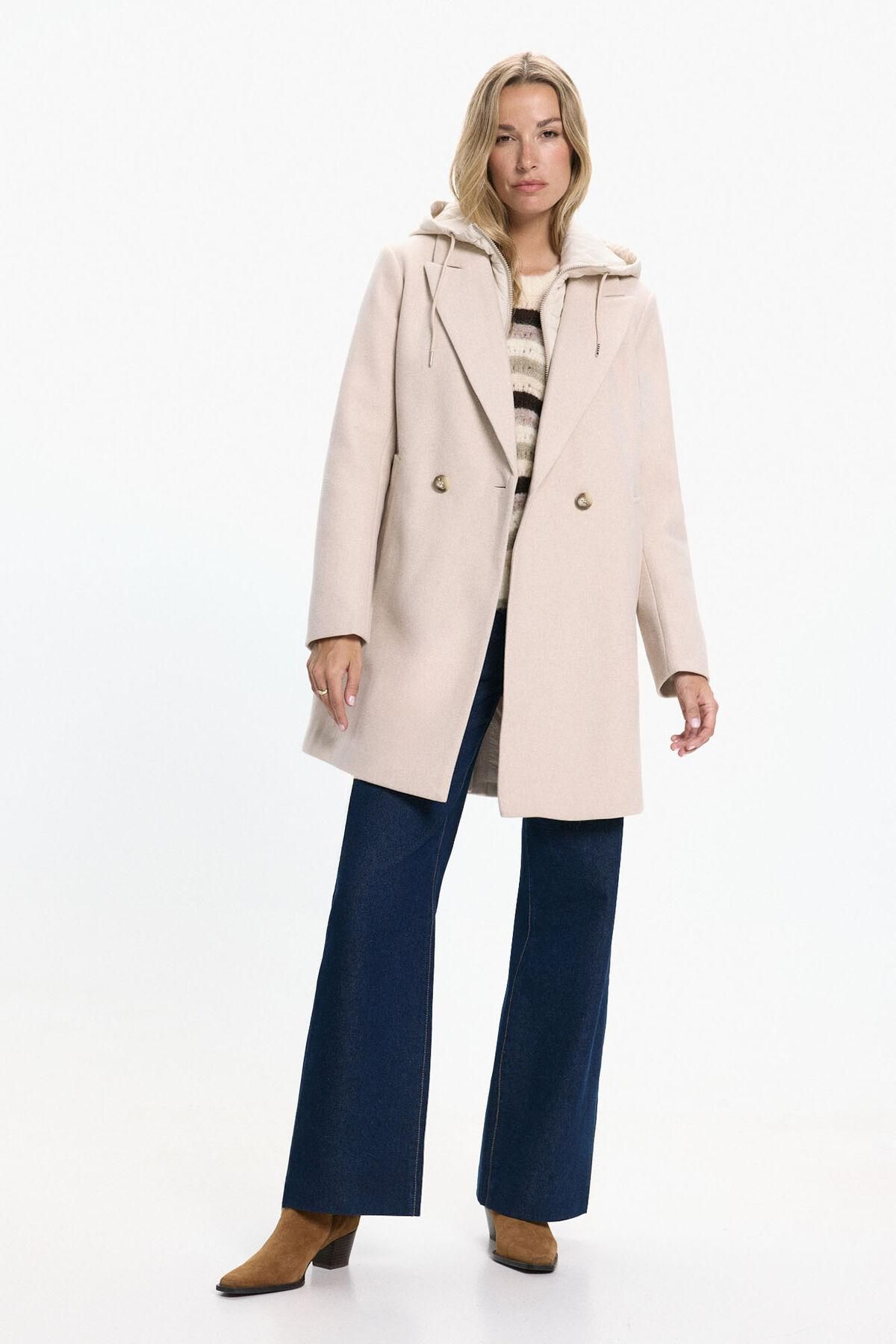 베로모다 테크니컬 후드 탈부착 롱 울코트 6432549 BEIGE - 상세 이미지 3