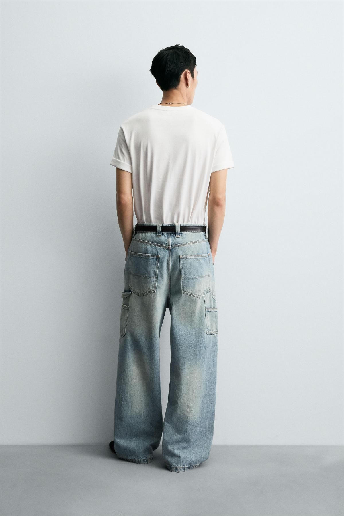 자라 트렌디 와이드 배기핏 데님 중청 청바지 6688/320 LIGHT BLUE - 상세 이미지 4