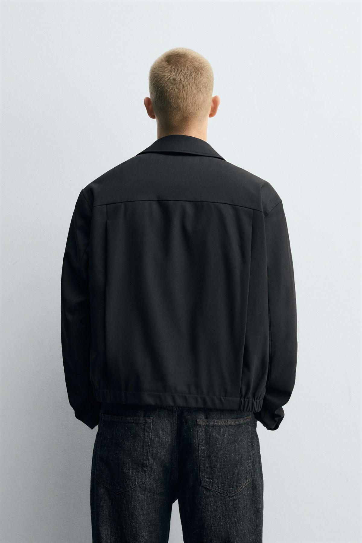 자라 테크니컬 릴랙스핏 블랙 헤링본 집업 재킷 3286/330 BLACK - 상세 이미지 4