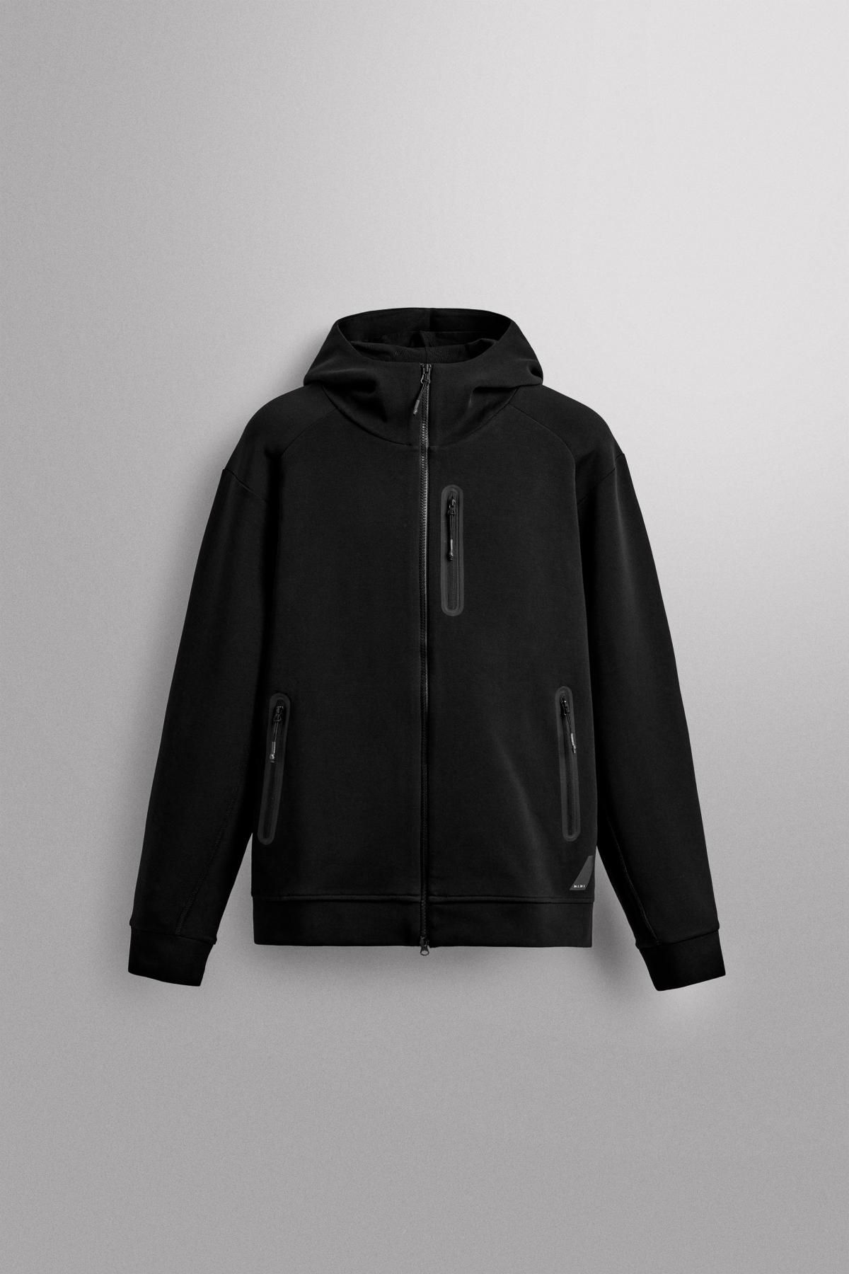 자라 테크니컬 스트레치 집업 후드 스웨트셔츠 8574/329 BLACK - 상품 이미지