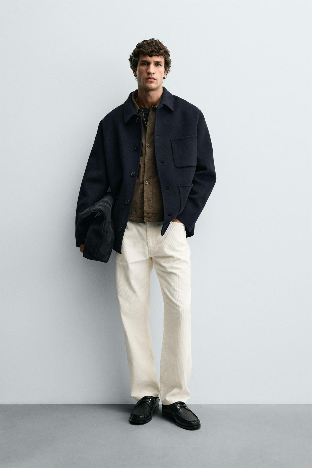 자라 테크니컬 울 포켓 오버셔츠 8491/306 NAVY BLUE - 상세 이미지 2