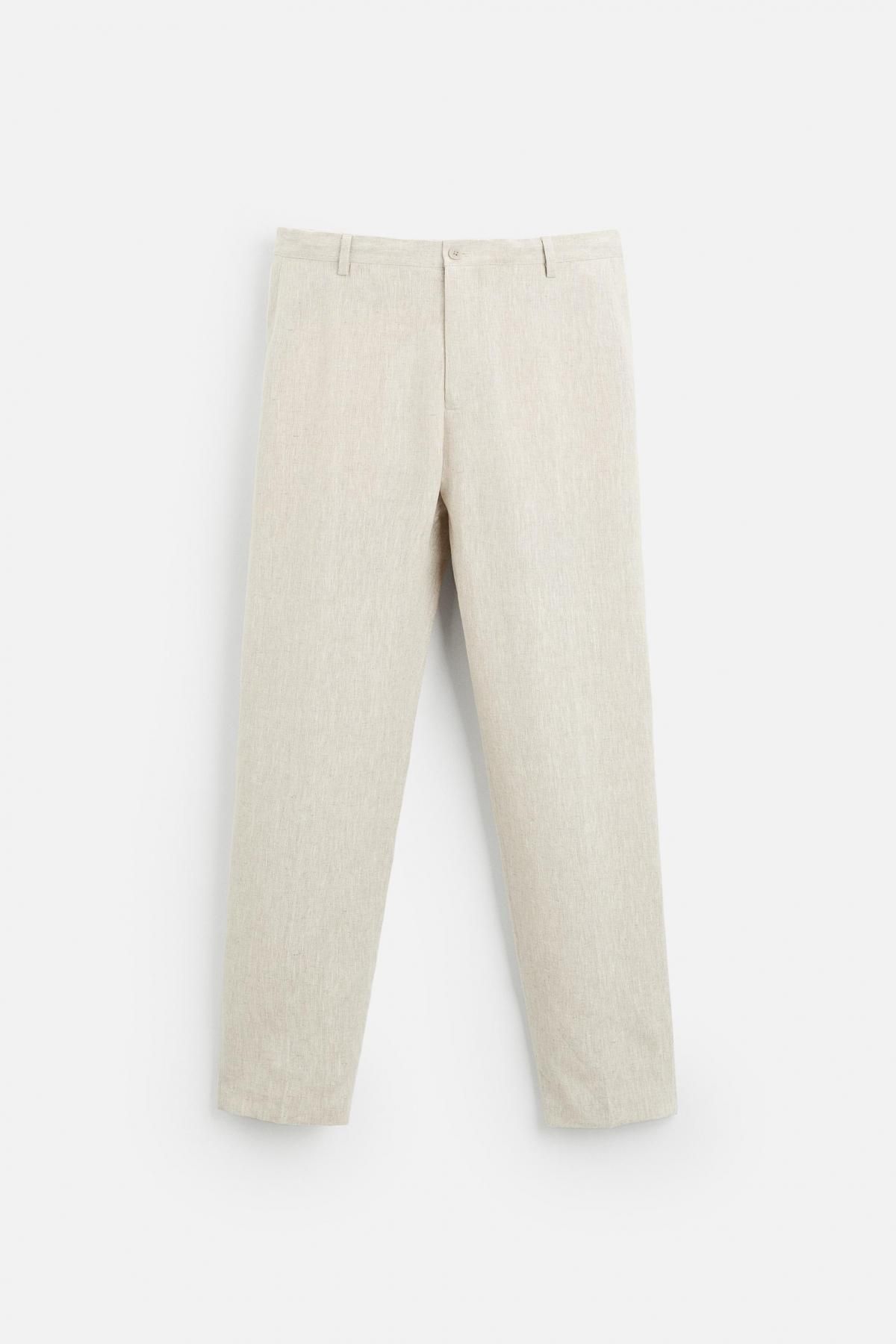 자라 100 리넨 팬츠 4410/010 LIGHT BEIGE - 상세 이미지 5