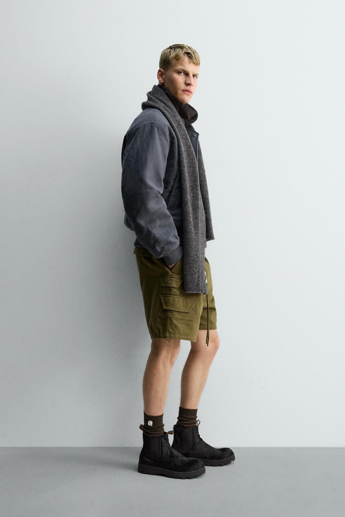 자라 텍스처 박시핏 봄버 재킷 X SRA 3918/154 BLUE / GREY - 상세 이미지 5