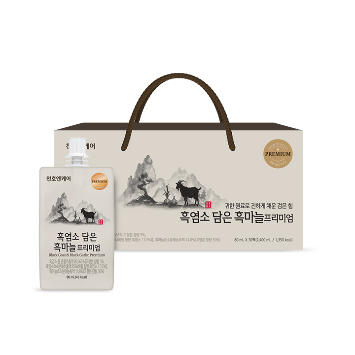 [네이버단독]천호엔케어 자연방목 흑염소진액 담은 흑마늘진액 프리미엄 80ml x 30개입 - 상세 이미지 2