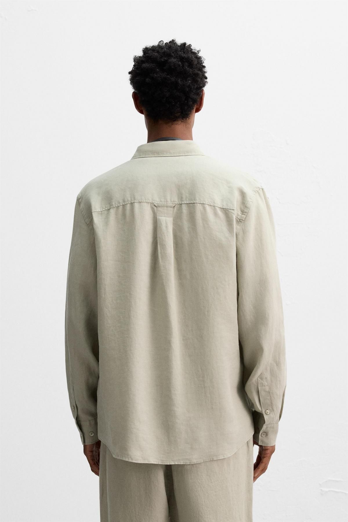 자라 프리미엄 린넨 긴팔 셔츠 4334/181 LIGHT BEIGE - 상세 이미지 4