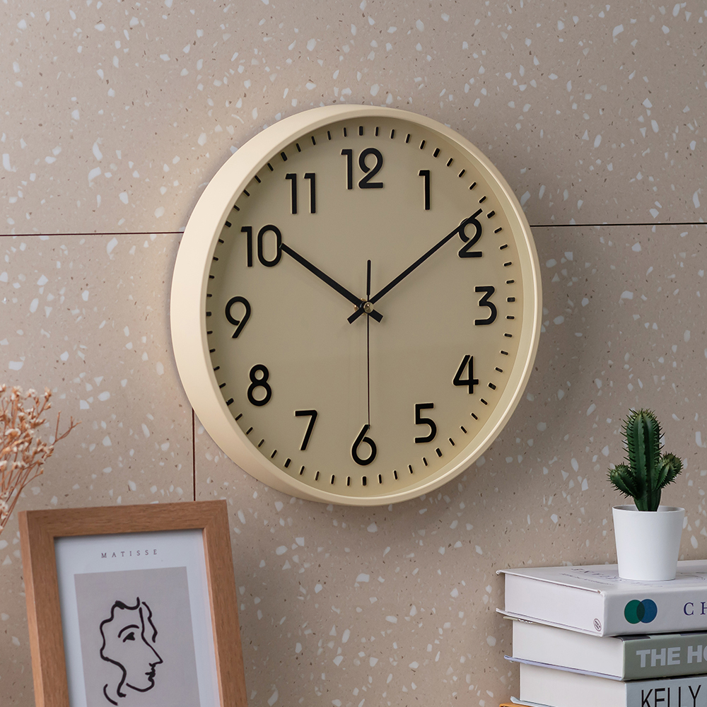플라이토 아날로그 벽시계 무소음 인테리어 벽걸이시계 거실 엔틱 집들이 선물 입체 30cm