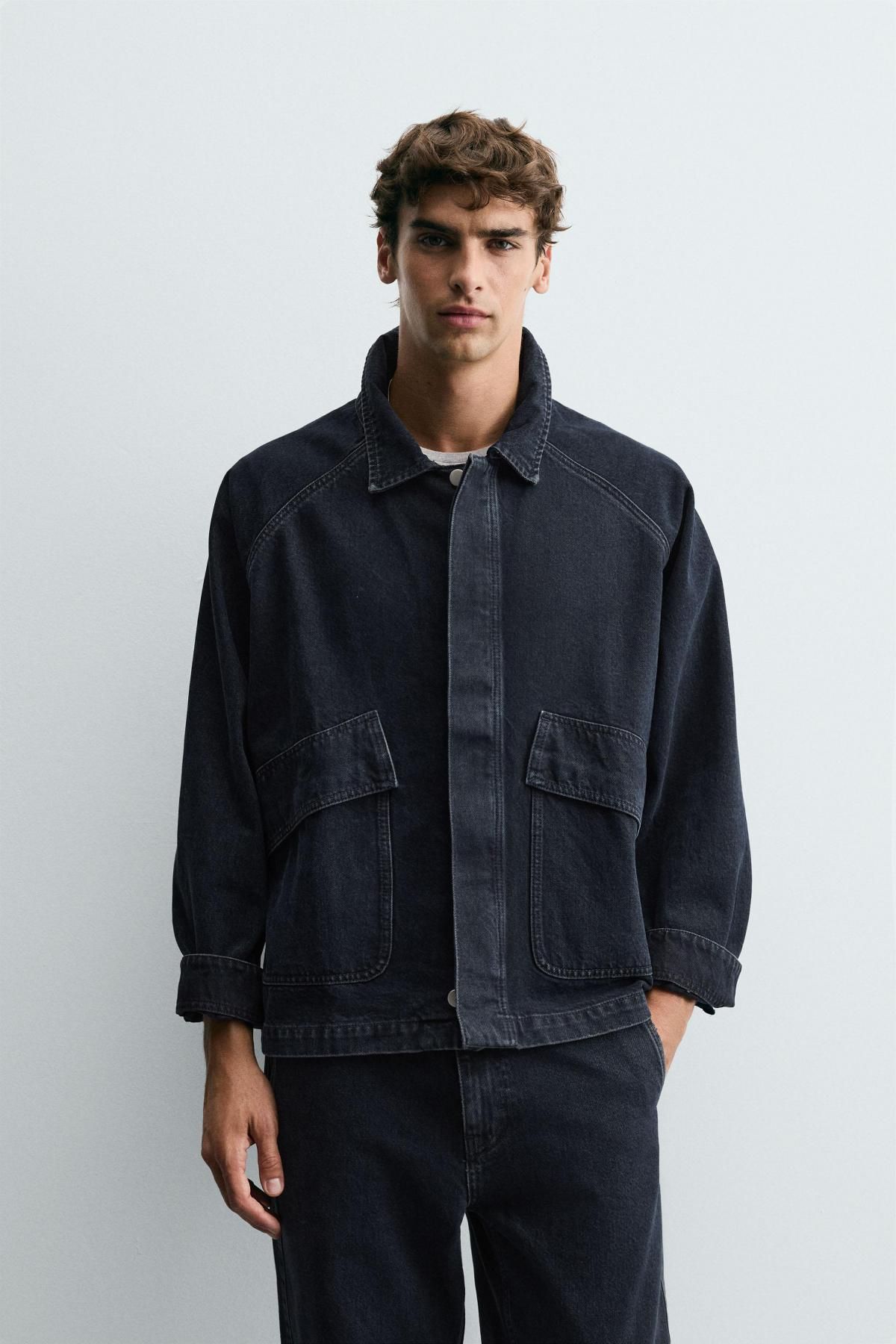 자라 테크니컬 데님 오버핏 포켓 재킷 3991/304 DARK NAVY - 상세 이미지 3