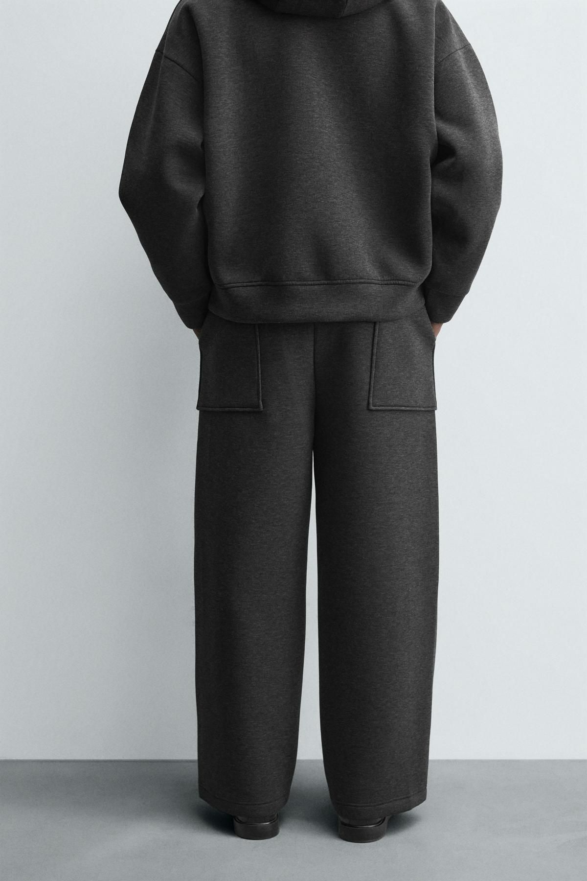 자라 테크니컬 네오프렌 와이드 팬츠 1437/361 DARK GREY - 상세 이미지 3