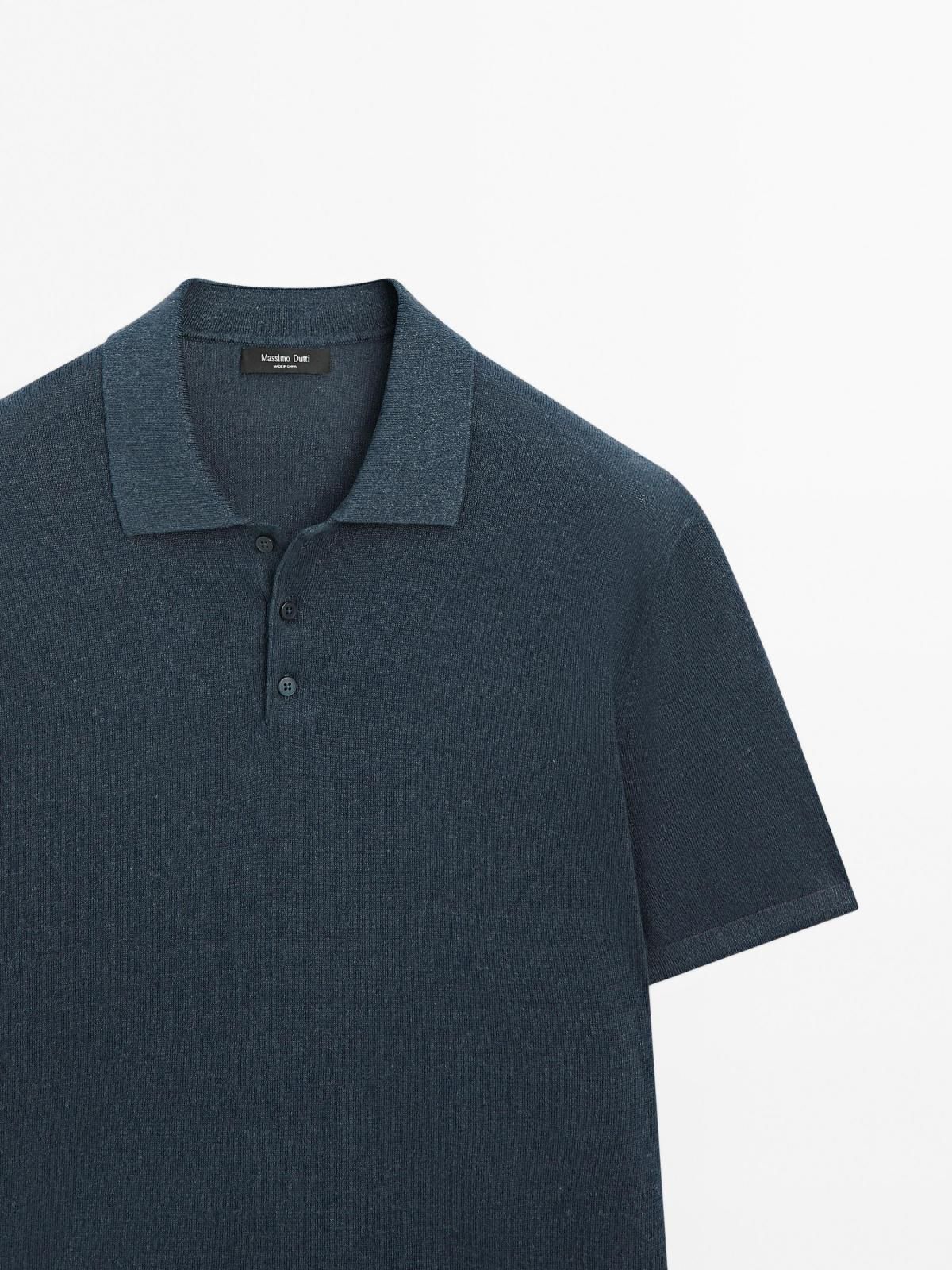 마시모두띠 리넨블렌드 쿨링 니트 반팔 폴로셔츠 0965/376 NAVY BLUE - 상세 이미지 2