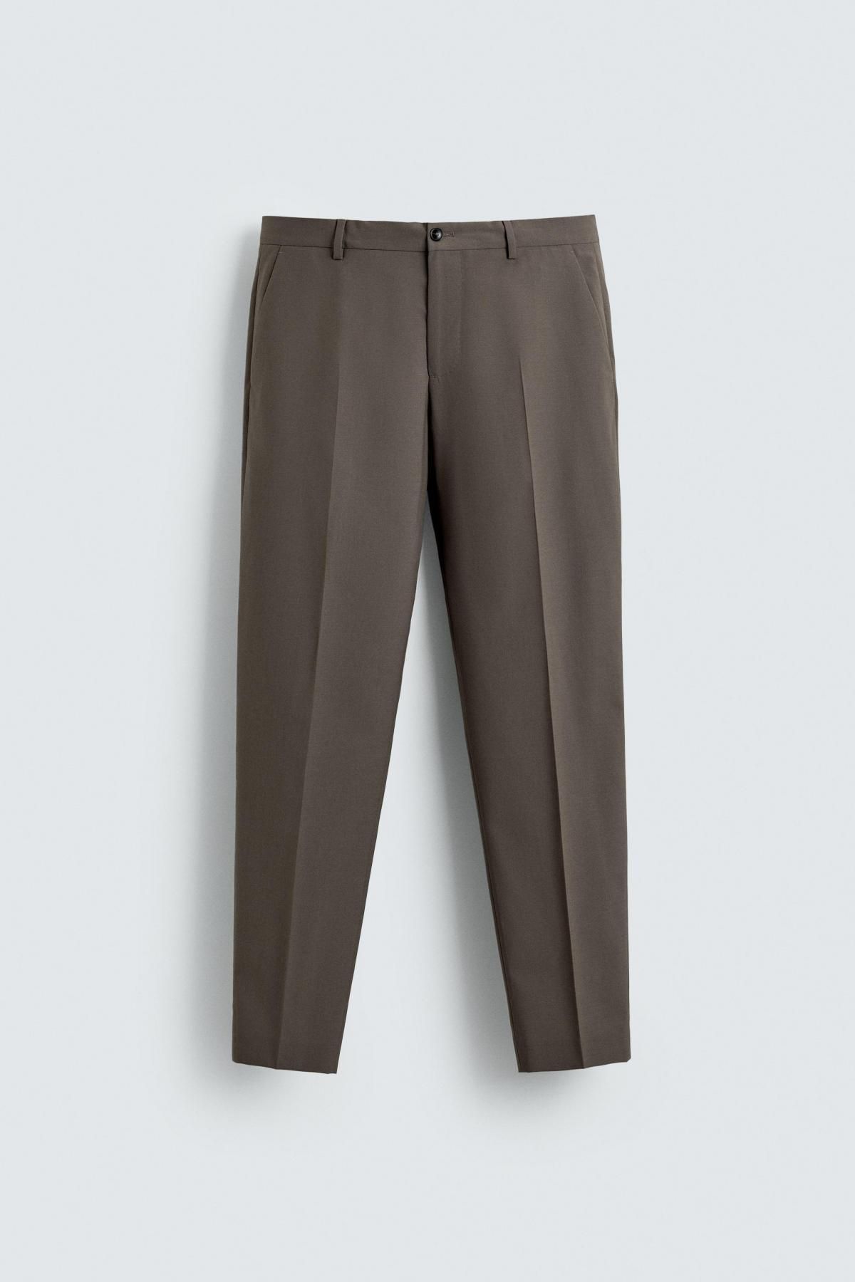 자라 슬림핏 울블렌드 테일러드 정장 팬츠 1564/361 TAUPE GREY - 상세 이미지 5
