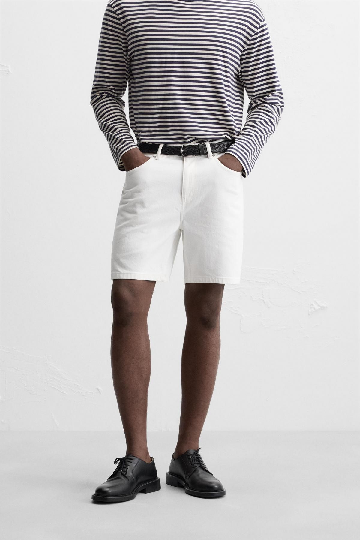 자라 레귤러핏 데님 버뮤다 쇼츠 0774/410 WHITE - 상세 이미지 3