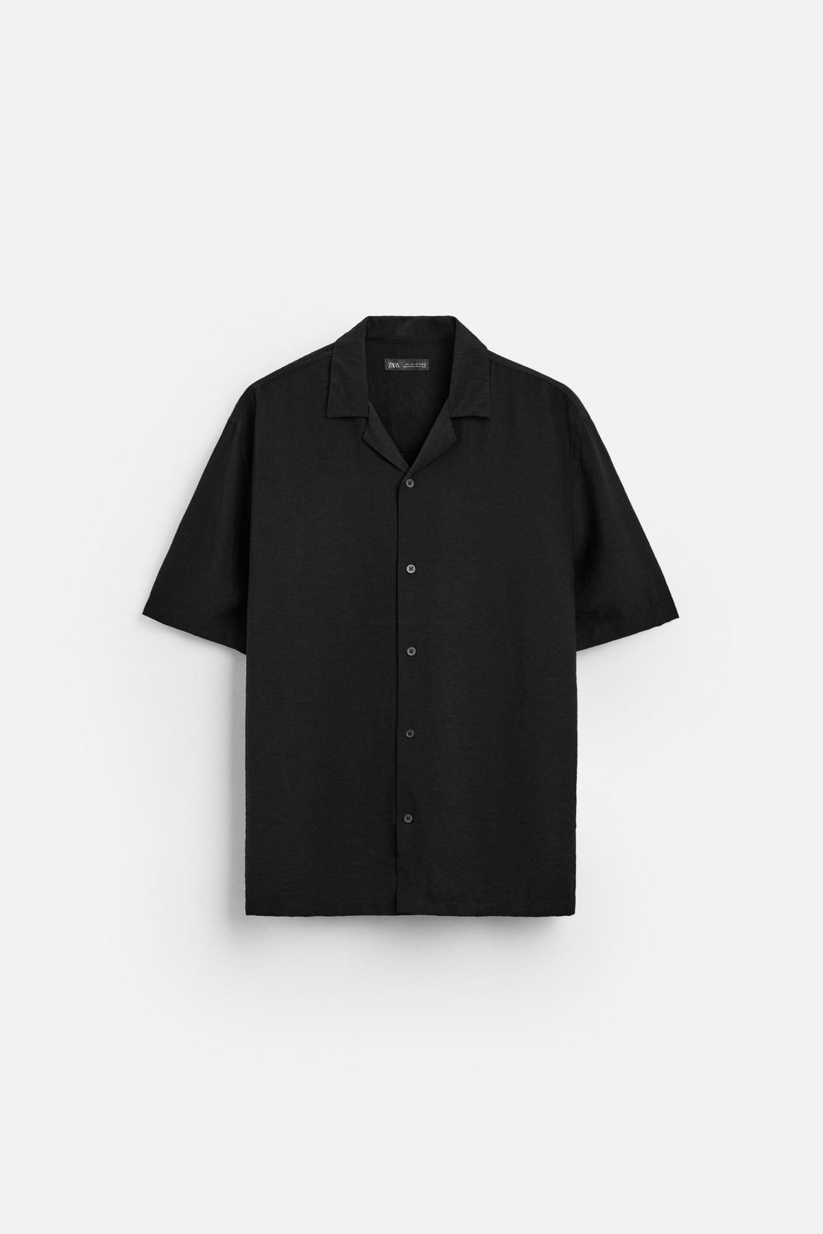 자라 릴랙스핏 플루이드 반팔 셔츠 7545/400 BLACK - 메인 이미지