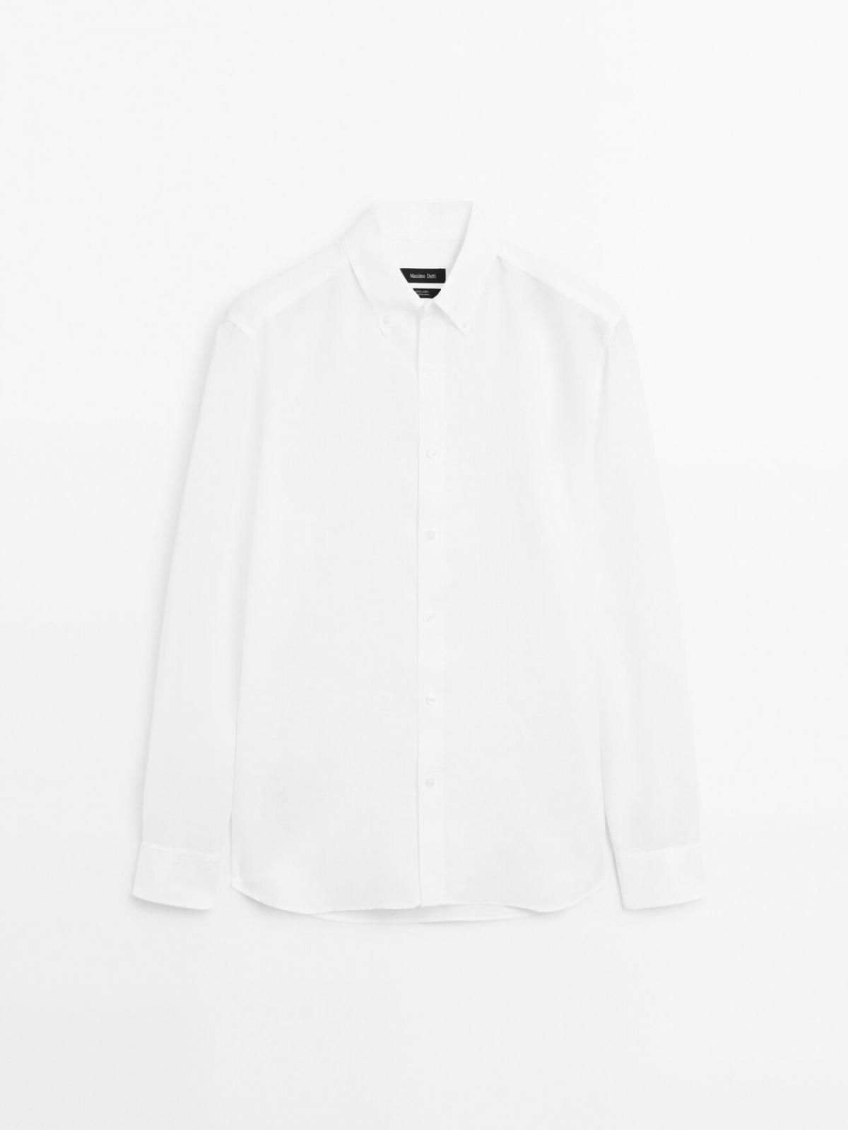 마시모두띠 린넨 레귤러핏 클래식 긴팔 셔츠 0131/726 WHITE - 상품 이미지