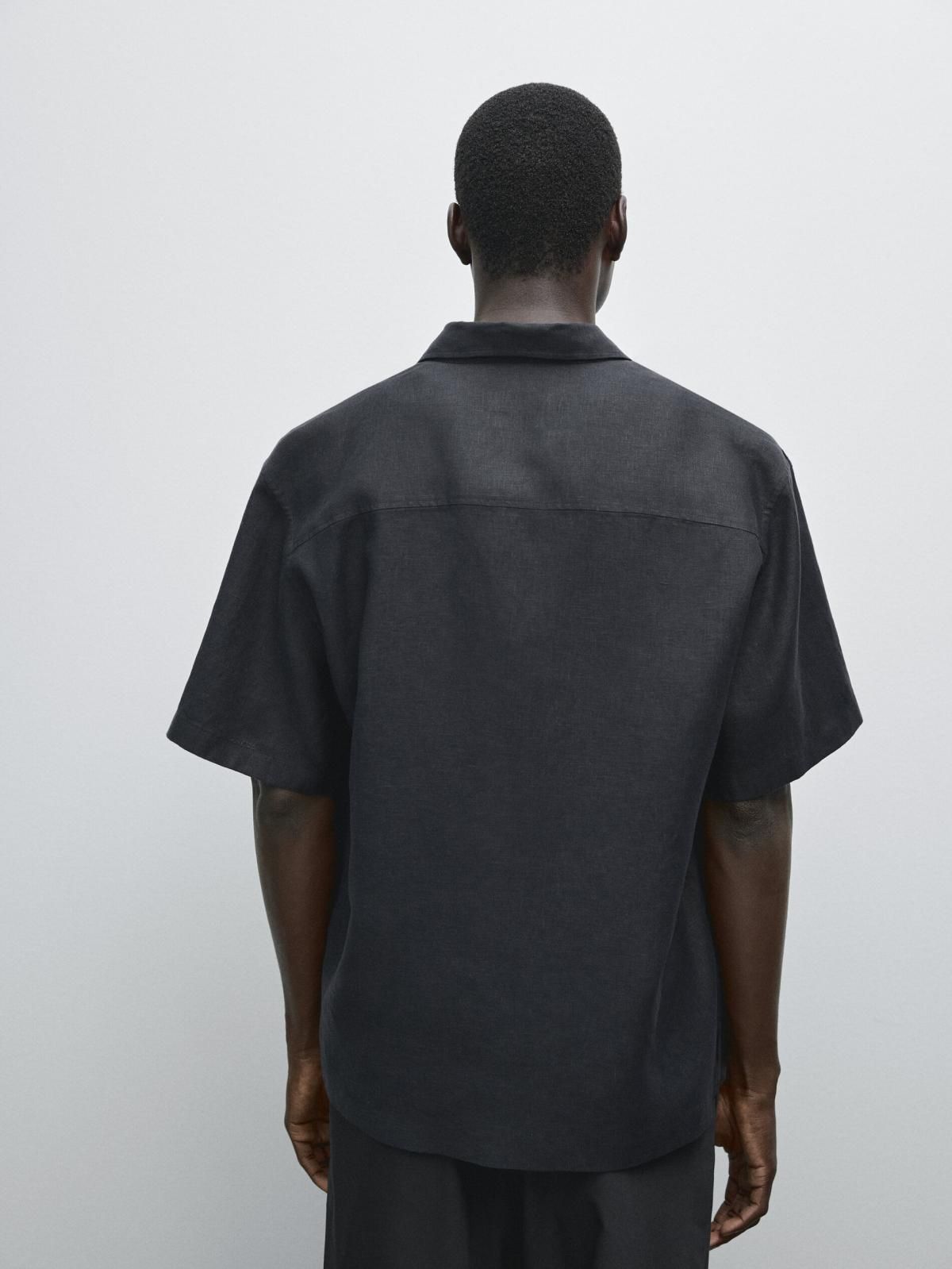 마시모두띠 프리미엄 린넨 레귤러핏 반팔 셔츠 1720/270 NAVY BLUE - 상세 이미지 5