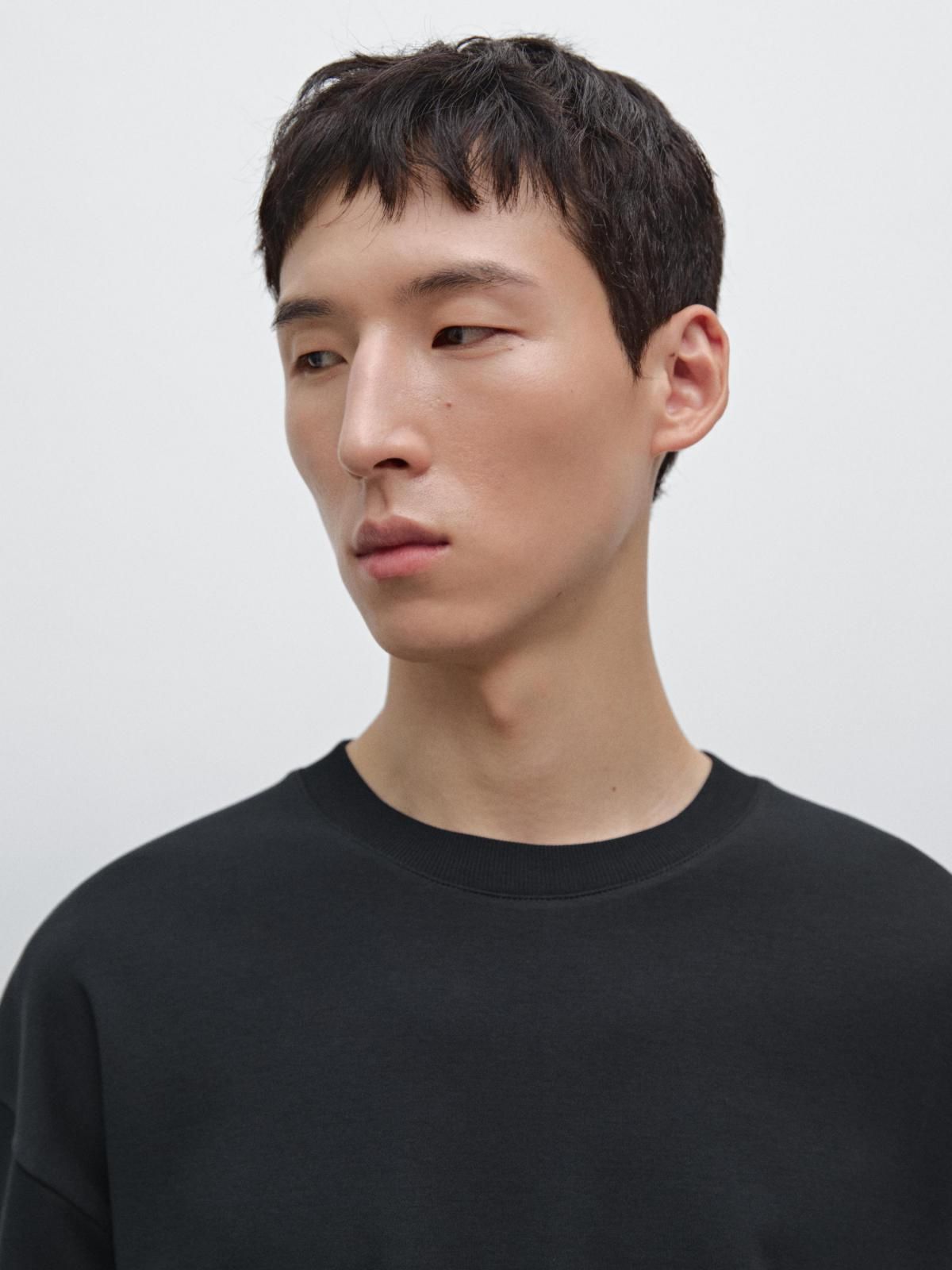 마시모두띠 미니멀 박시핏 코튼 반팔 티셔츠 0517/700 NAVY BLUE - 상세 이미지 5