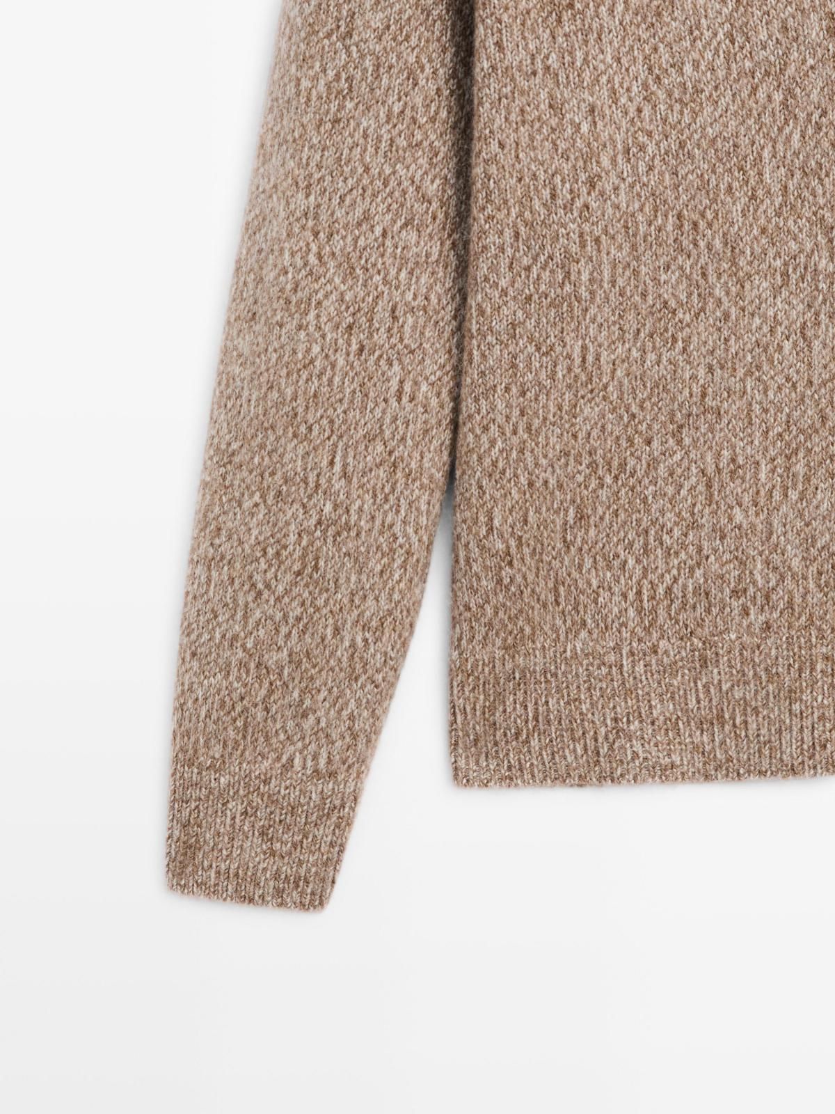 마시모두띠 와이드핏 울블렌드 브이넥 니트 가디건 1076/235 BEIGE - 상세 이미지 5