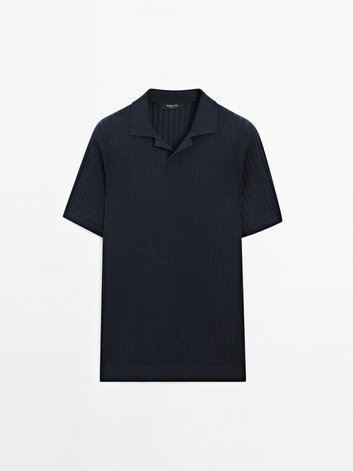 마시모두띠 니트 폴로셔츠 립조니카라 반팔 0908/203 NAVY BLUE - 상품 이미지