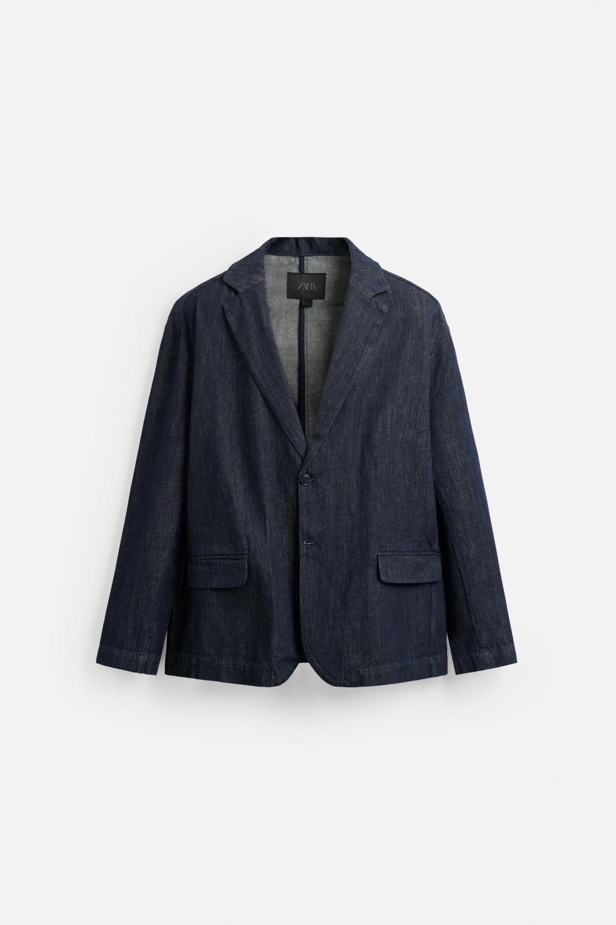 자라 데님 테일러드 릴렉스핏 블레이저 0840/477 INDIGO - 상품 이미지