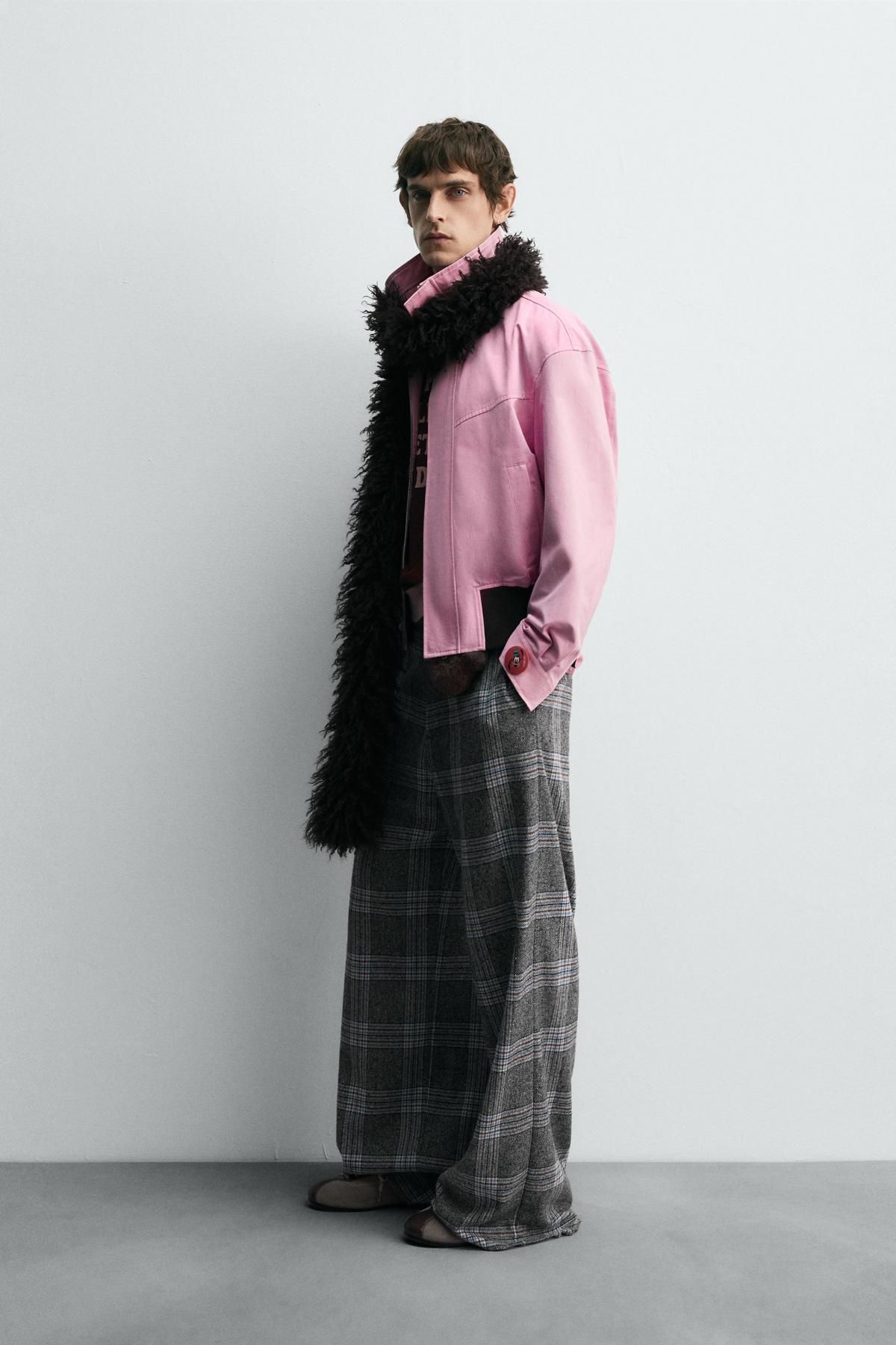 자라 하이넥 배색 핑크 집업 재킷 X 해리 램버트 디즈니 3046/317 PINK - 상세 이미지 5