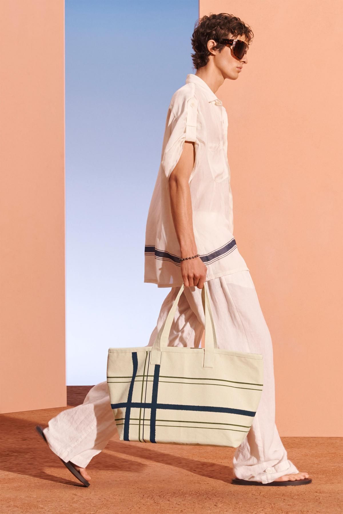 자라 오버사이즈 린넨 스트라이프 반팔 셔츠 5835/314 BLUE/WHITE - 상세 이미지 4