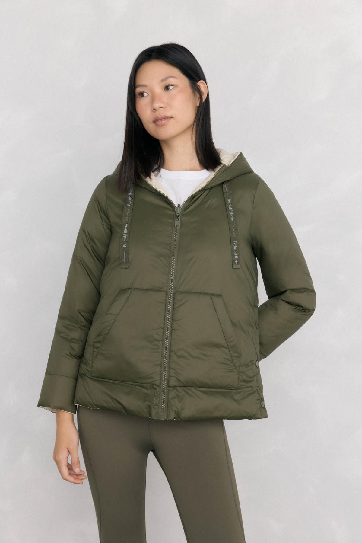 페드로 델 이에로 테크니컬 리버시블 패딩 후드 파카 2522675 VERDE - 상세 이미지 2