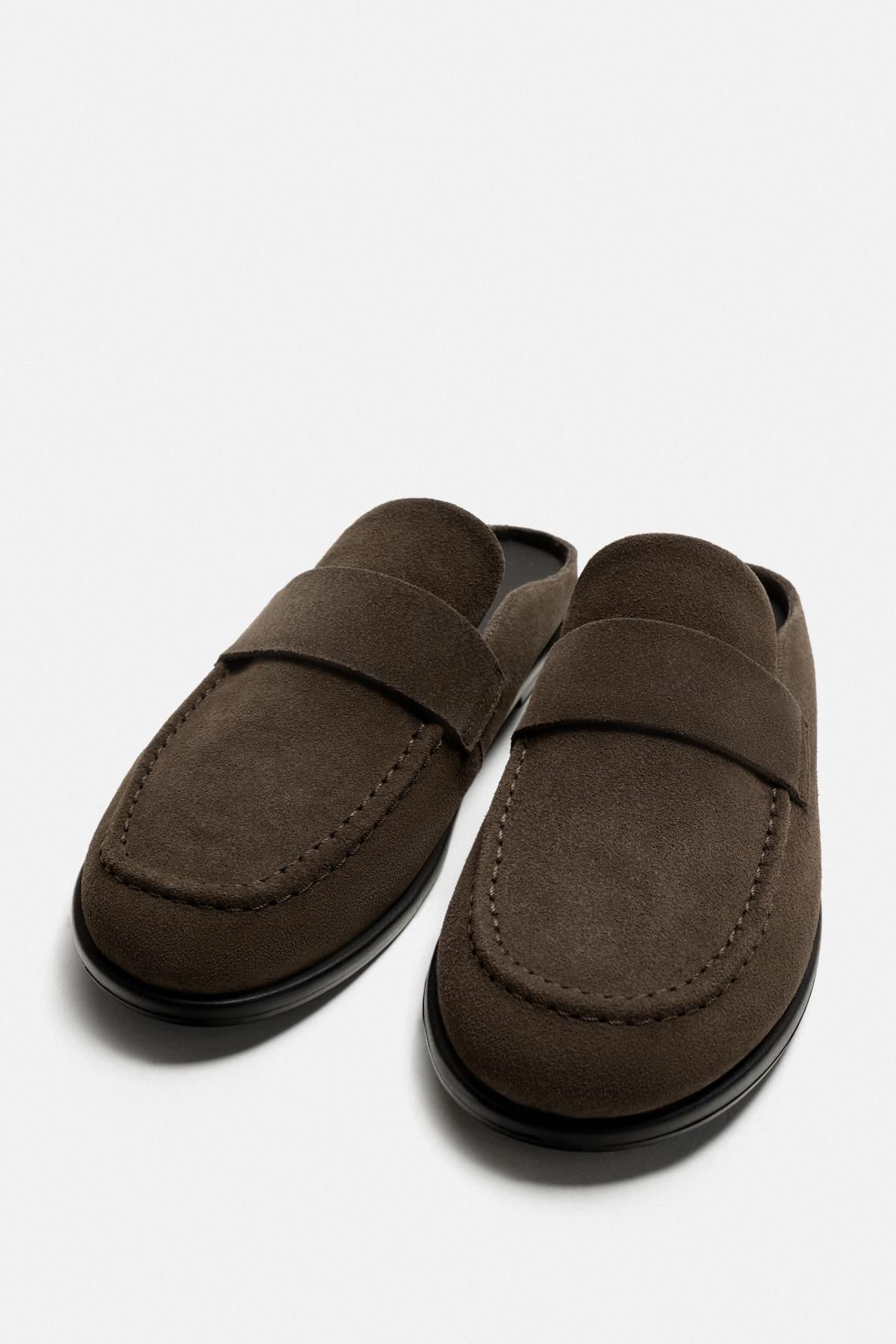 자라 스웨이드 레더 페니스트랩 뮬 로퍼 2662/620 TAUPE GREY - 상세 이미지 5