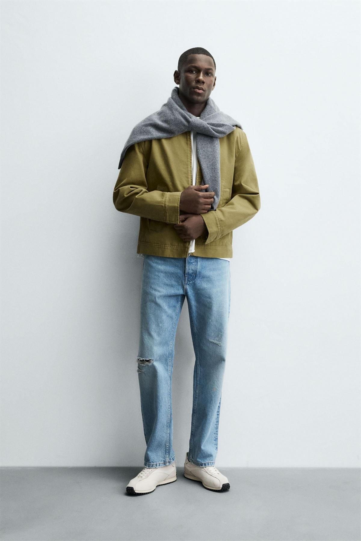 자라 테크니컬 텍스처드 집업 오버셔츠 8574/210 OLIVE GREEN - 상세 이미지 2