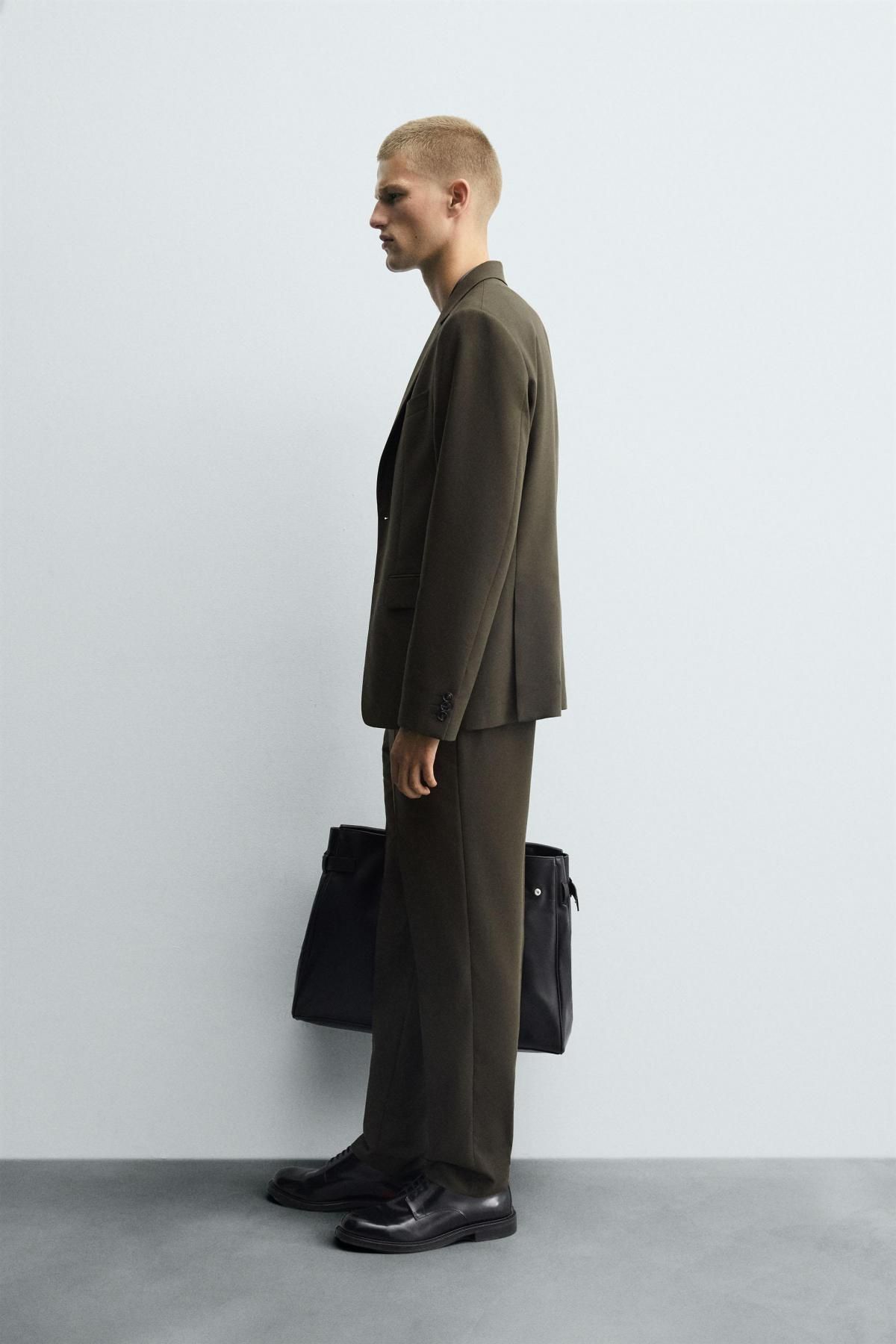 자라 비스코스 혼방 슬림핏 테일러드 블레이저 4425/254 KHAKI - 상세 이미지 5