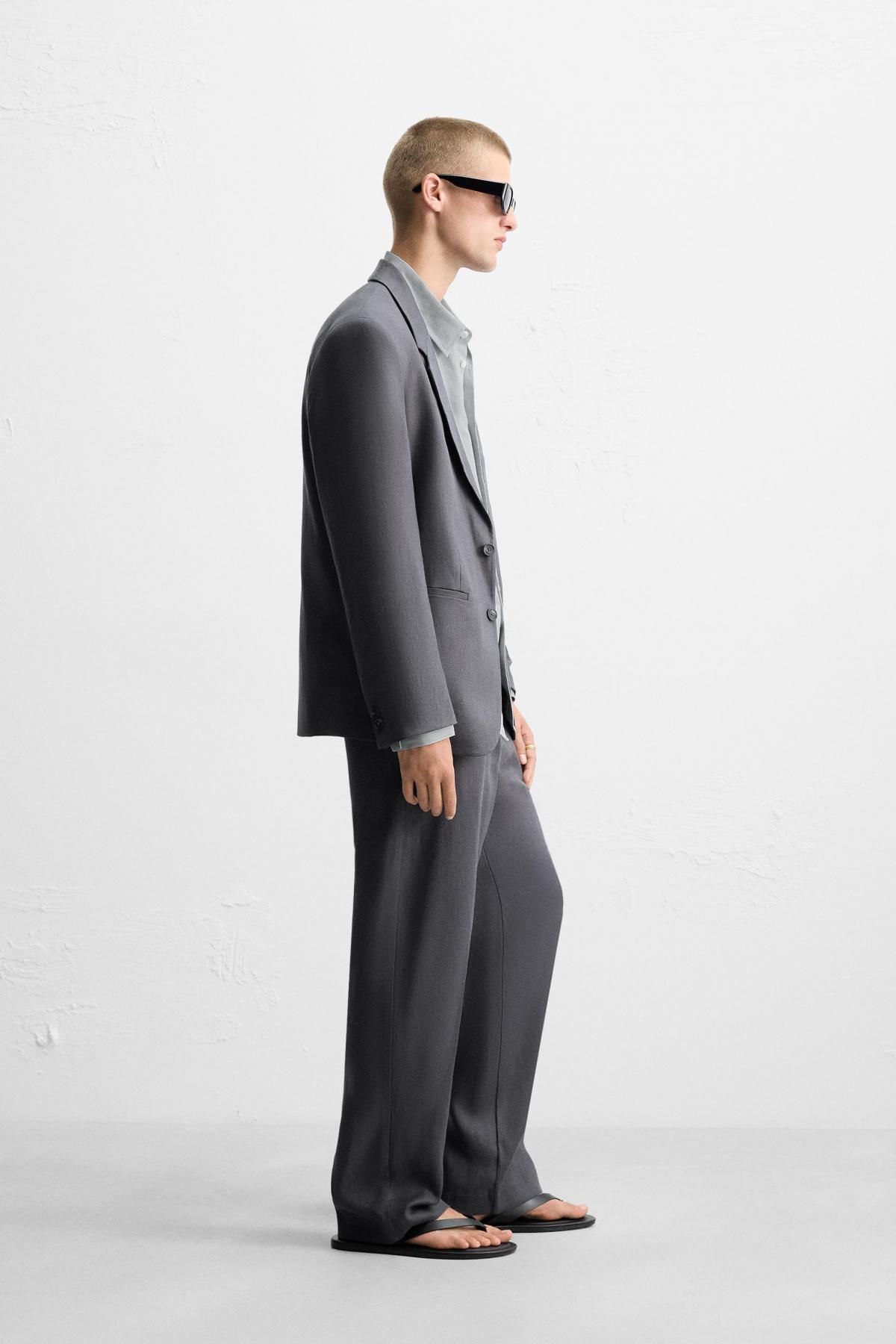 자라 리넨 테일러드 싱글 블레이저 0706/176 DARK GREY - 상세 이미지 5