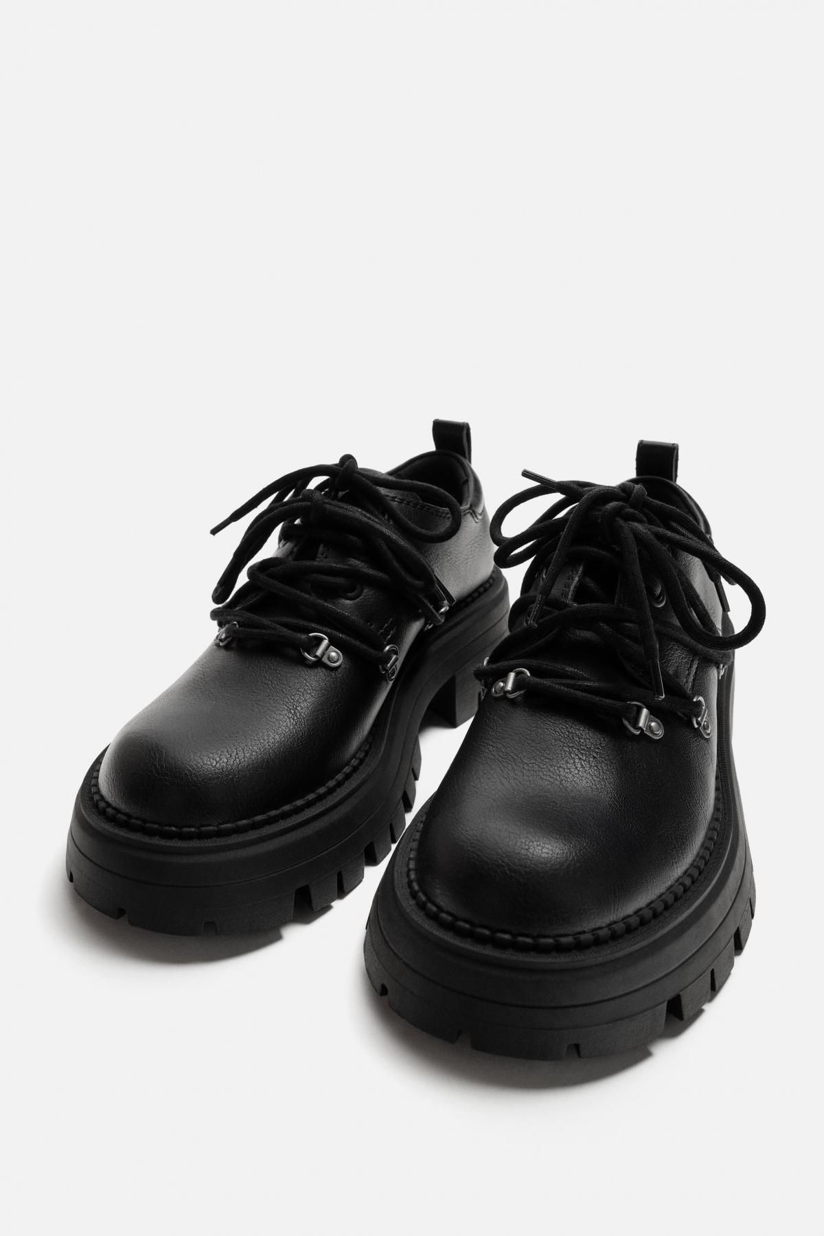 자라 청키 멀티레이스 더비 슈즈 2412/620 BLACK 이미지 6