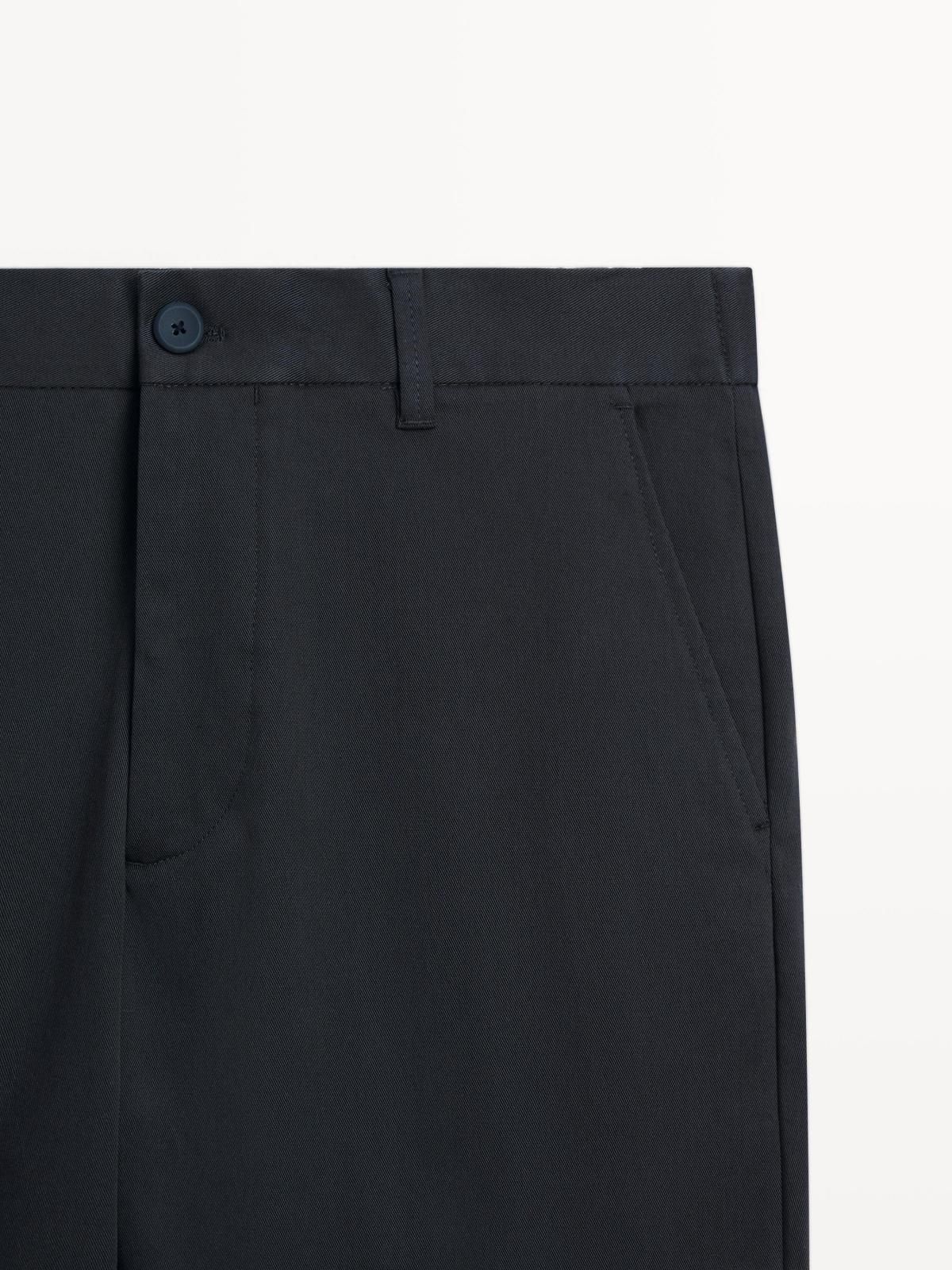 마시모두띠 테이퍼드핏 코튼블렌드 슬랙스 팬츠 0033/006 NAVY BLUE - 상세 이미지 5
