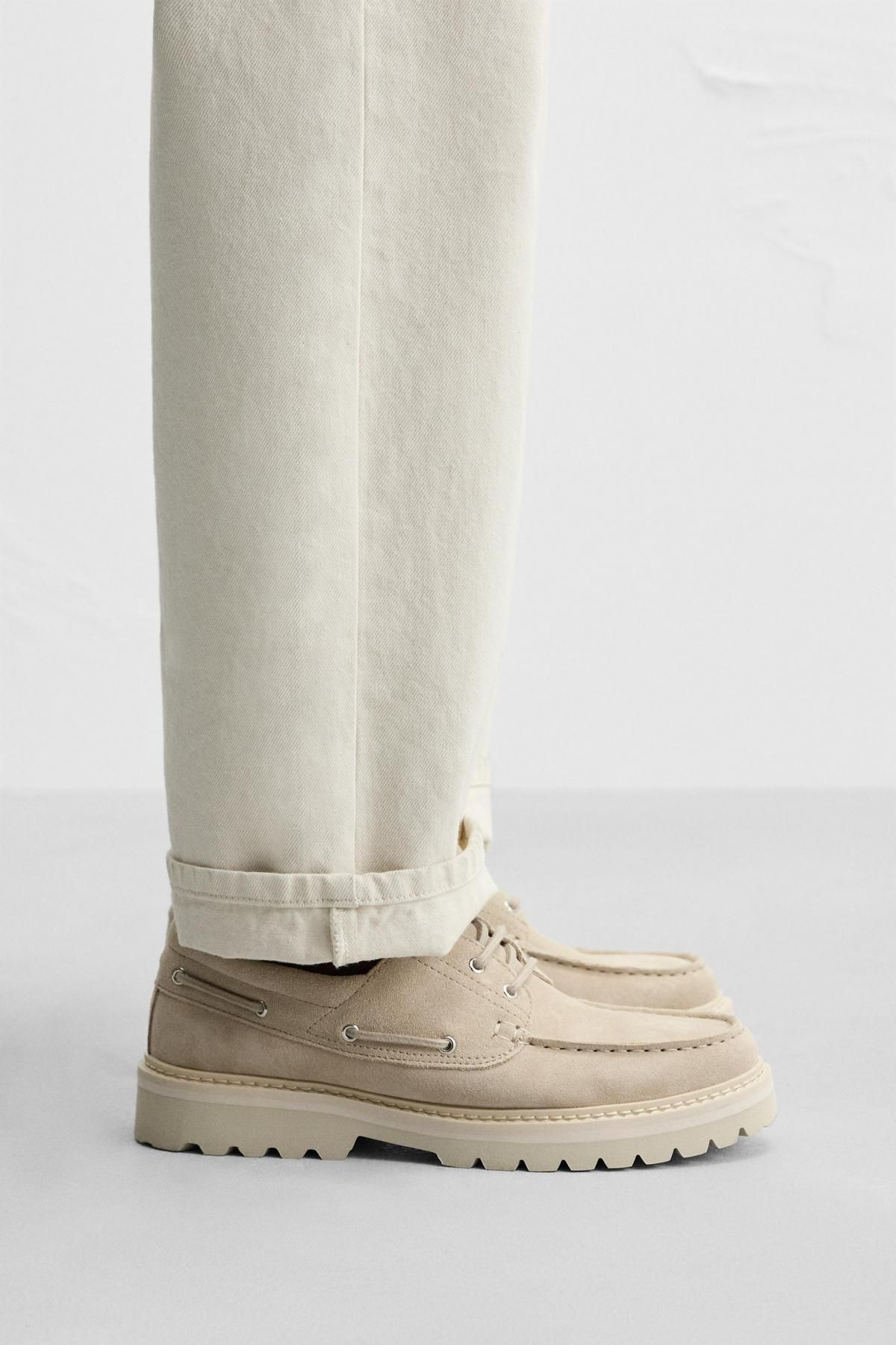 자라 가죽 데크 슈즈 2413/520 ECRU WHITE - 상세 이미지 2