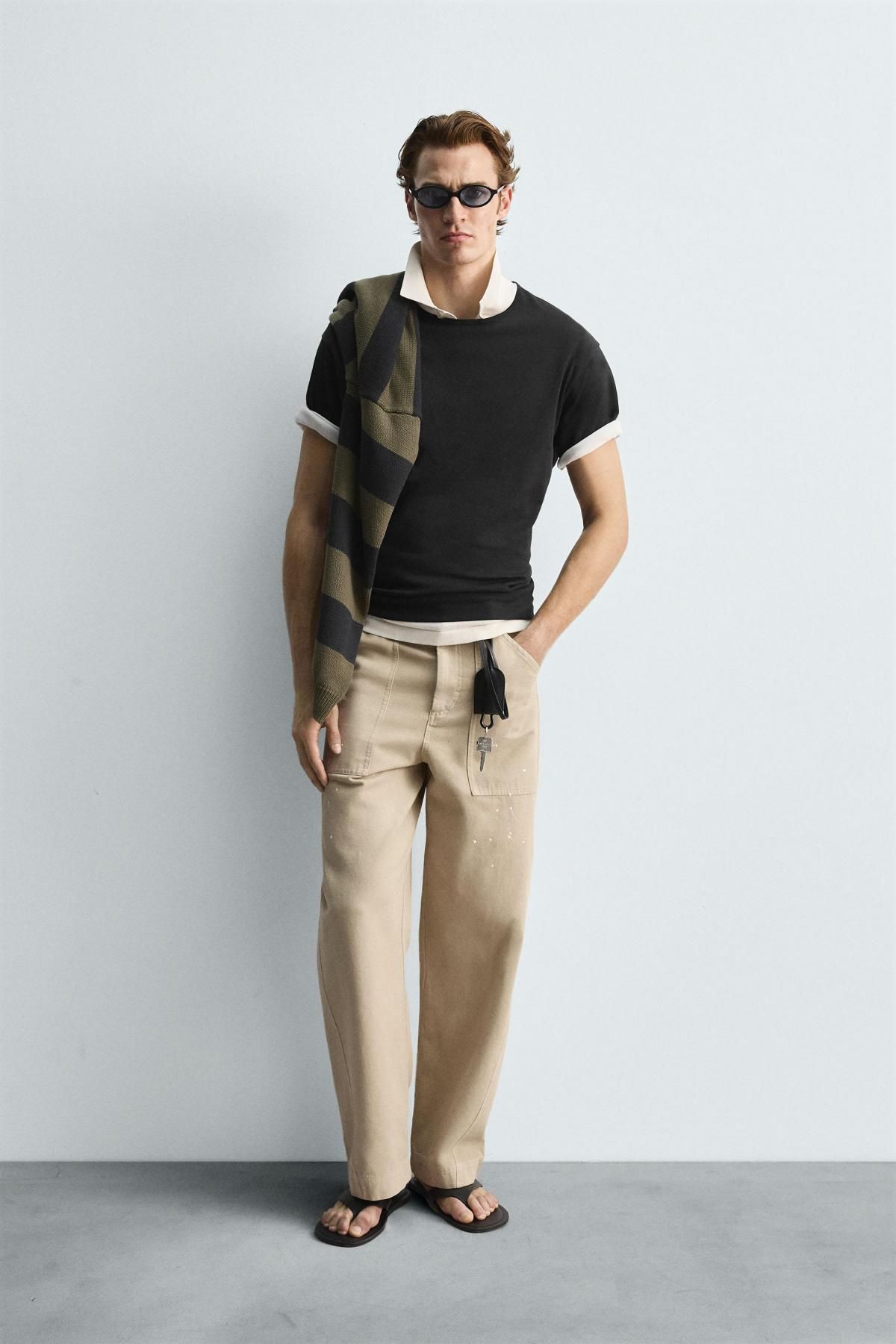 자라 헤비웨이트 컴팩트 코튼 릴렉스핏 반팔 티셔츠 3665/310 ANTHRACITE GREY - 상세 이미지 2