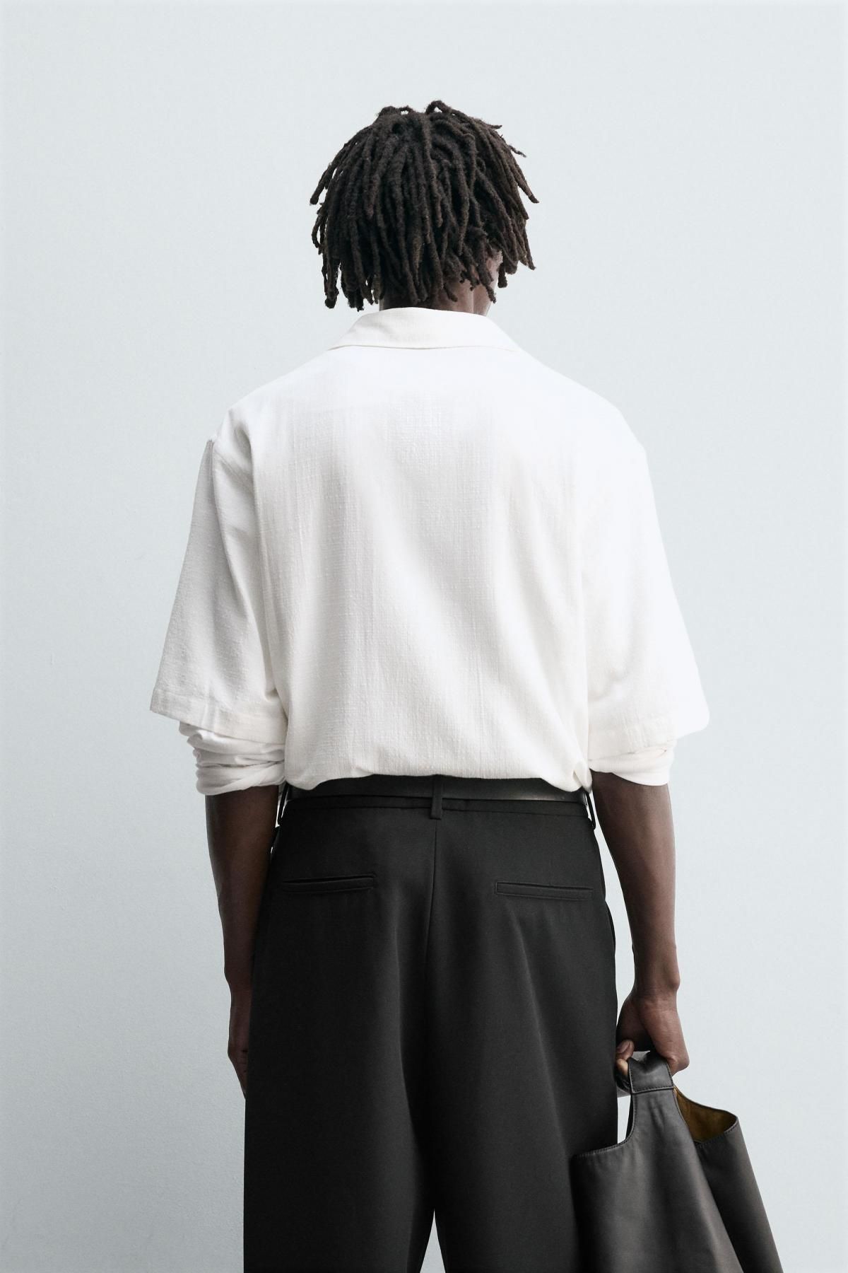 자라 미니멀 오버핏 코튼 혼방 반팔 셔츠 2688/440 WHITE - 상세 이미지 4