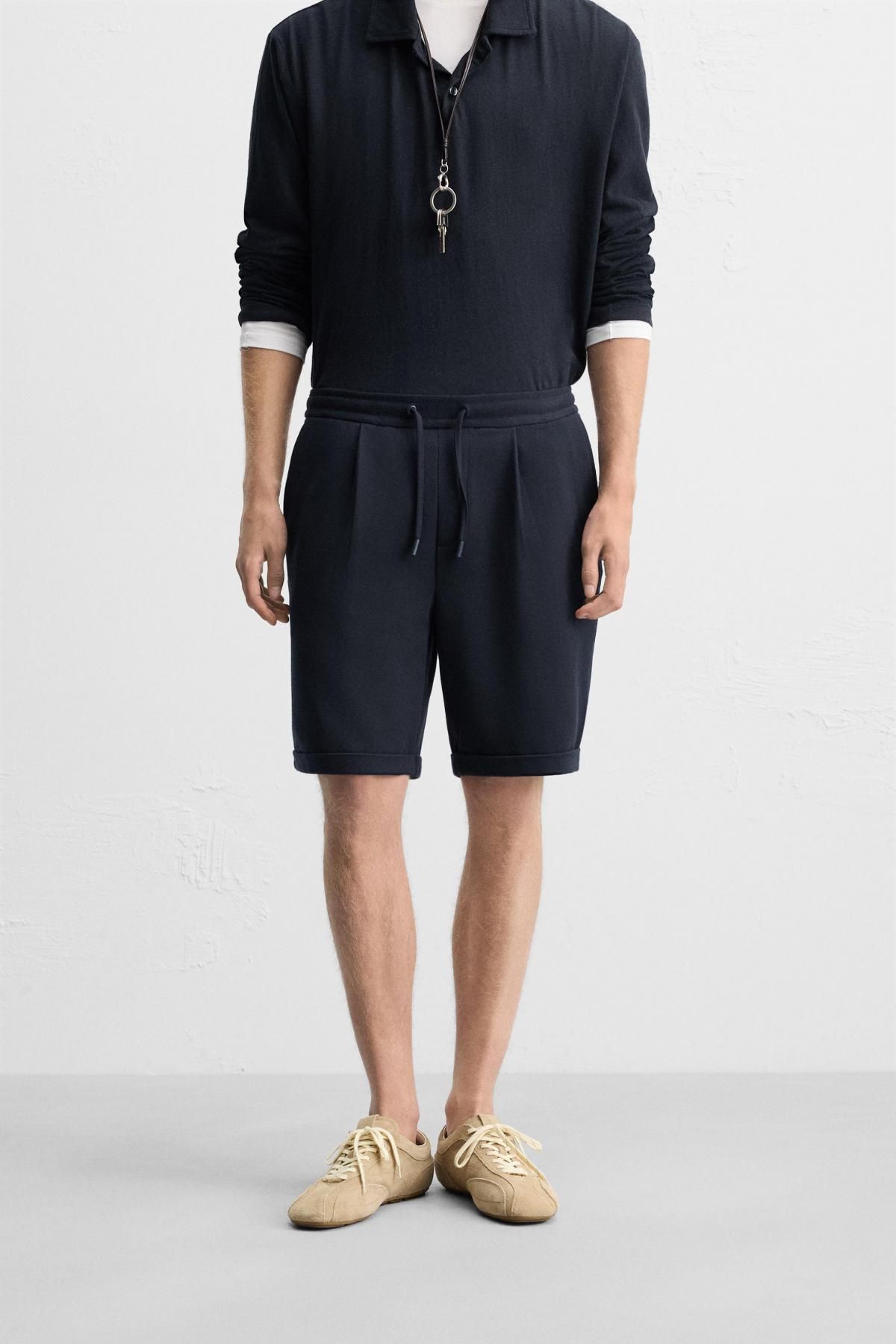 자라 컴포트 밴딩 버뮤다 반바지 7484/873 NAVY BLUE - 상세 이미지 3