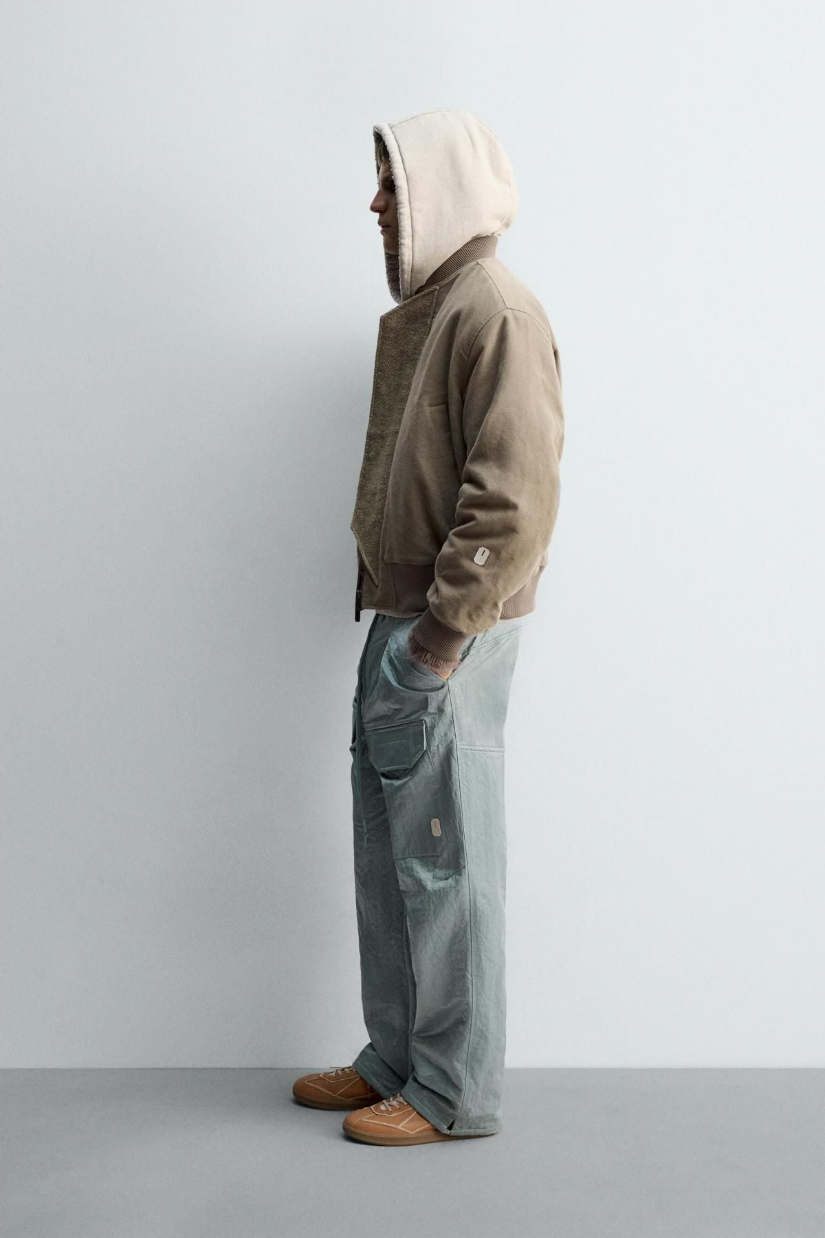 자라 박시핏 텍스처 봄버 재킷 X SRA 3918/154 TAUPE GREY - 상세 이미지 5