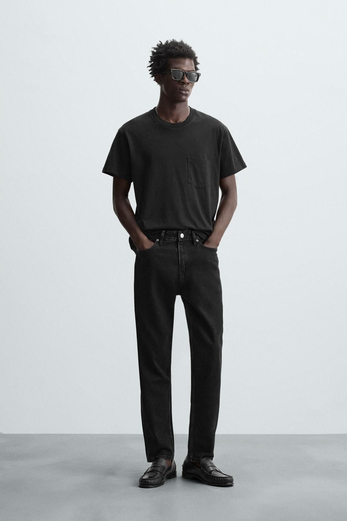 자라 블랙 슬림핏 테이퍼드 데님 팬츠 4060/303 BLACK - 상세 이미지 2