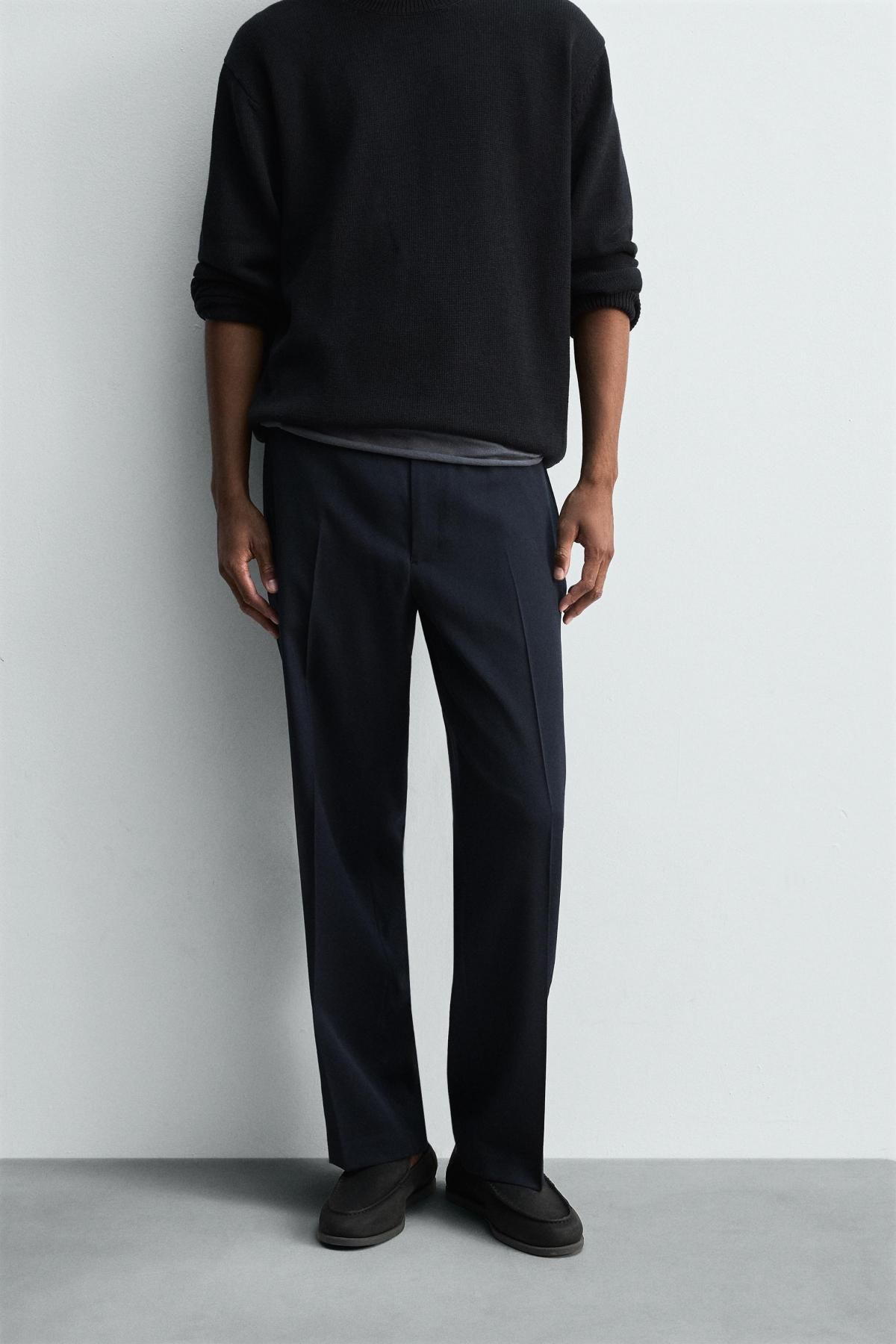 자라 100 울 레귤러핏 팬츠 4735/529 DARK NAVY - 메인 이미지