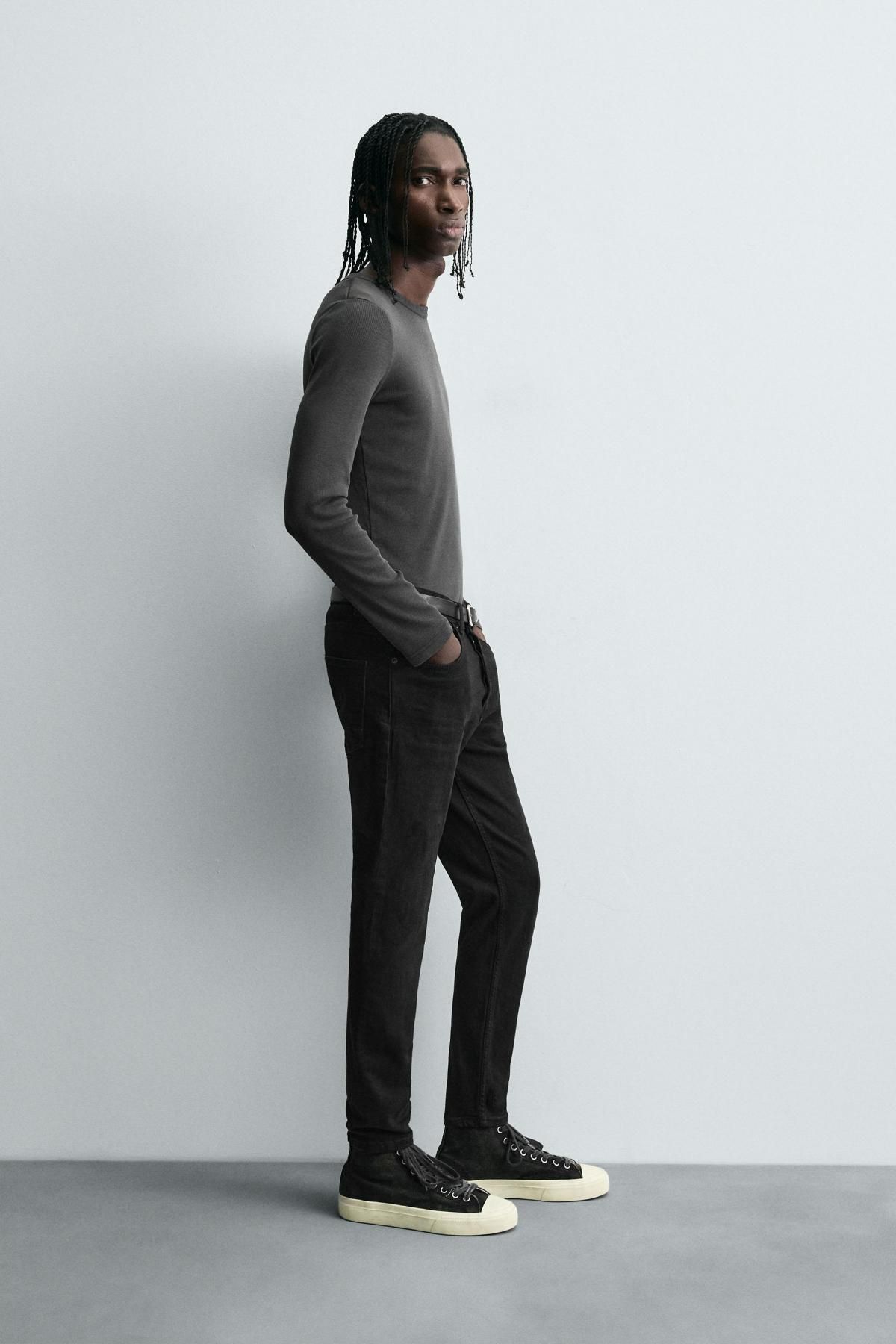 자라 스키니핏 크롭 블랙 데님 청바지 6045/340 BLACK - 상세 이미지 5