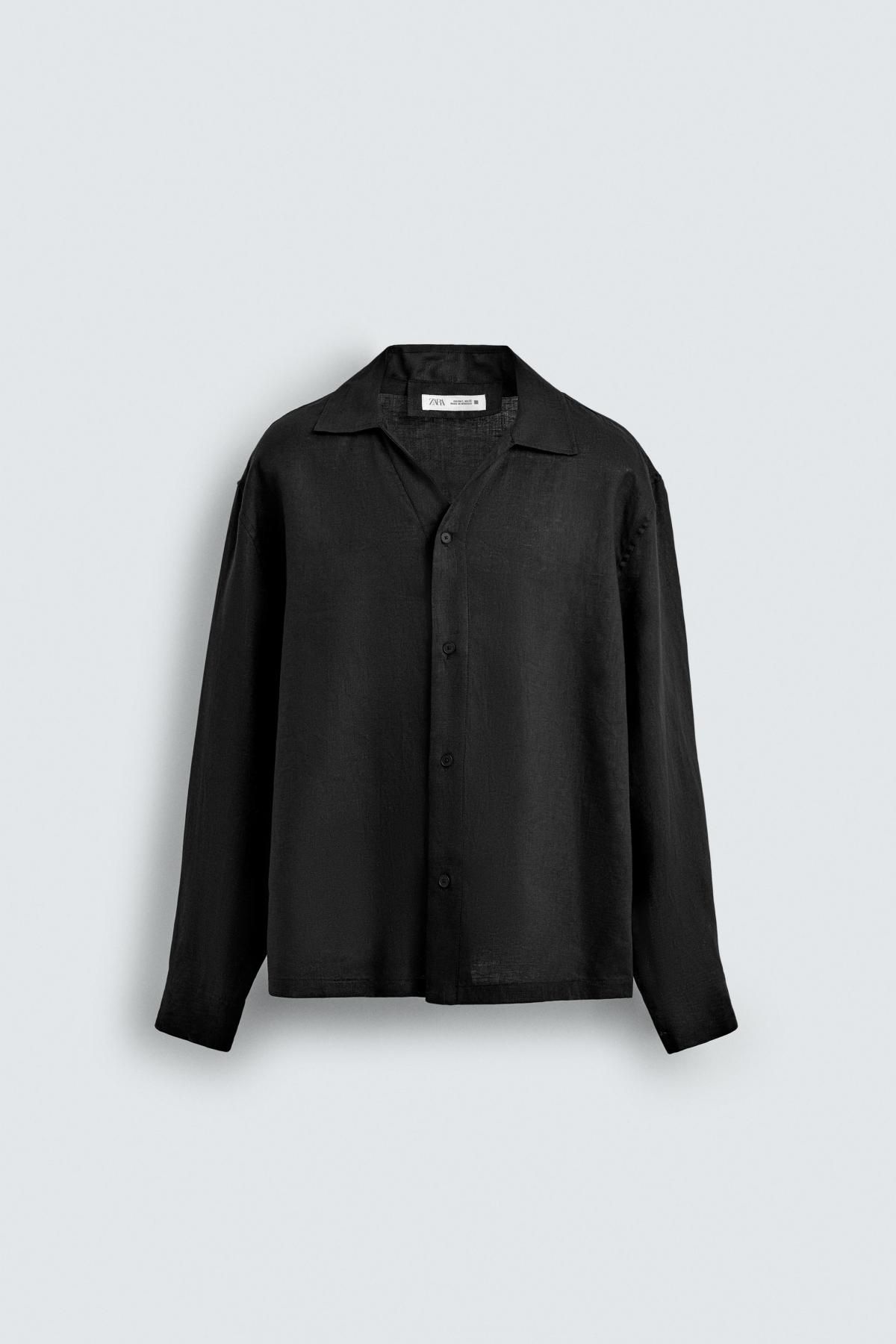 자라 블랙 린넨 긴팔 셔츠 5901/010 BLACK - 메인 이미지