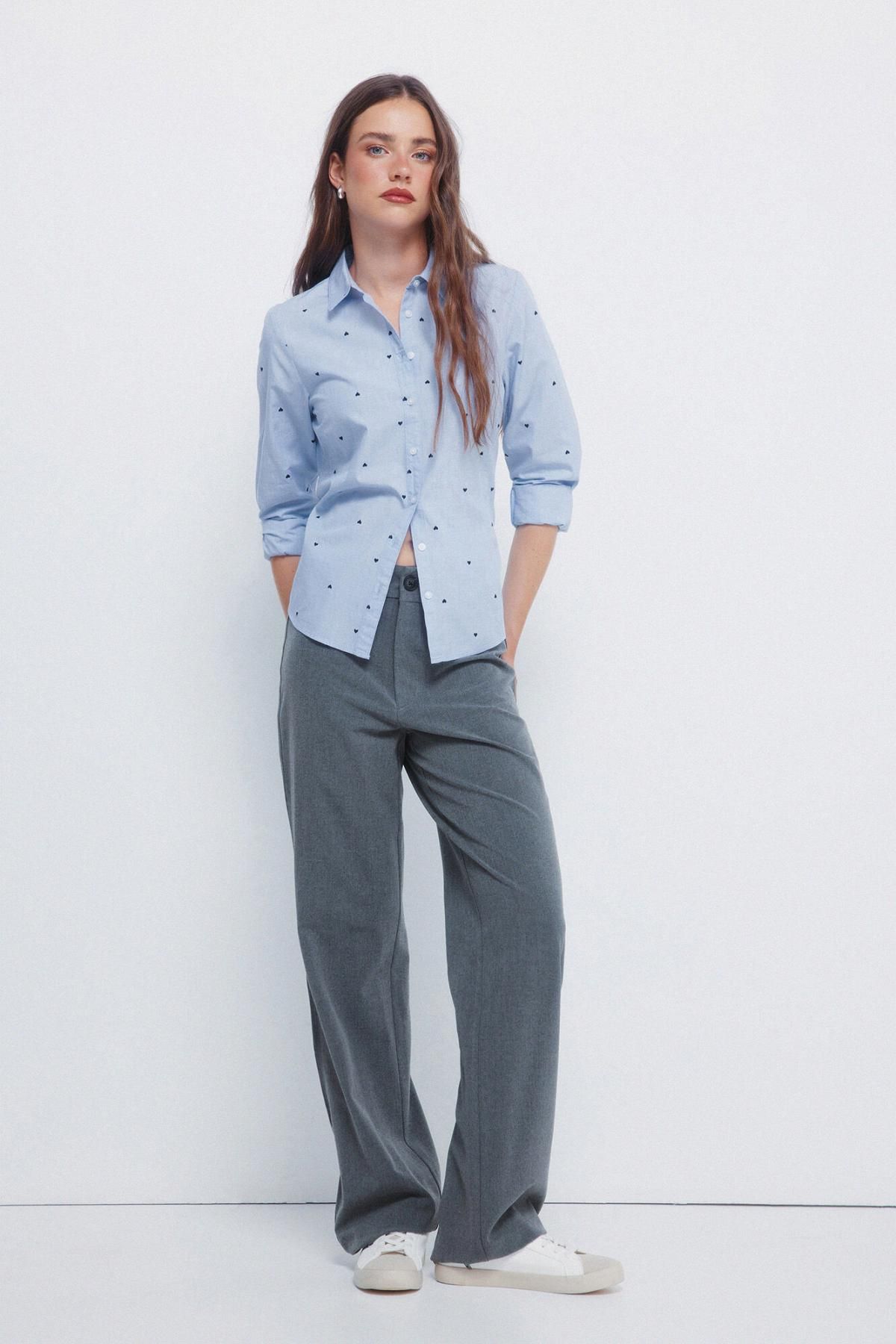 스프링필드 자수 클래식 긴팔 셔츠 6792390 AZUL - 상세 이미지 3