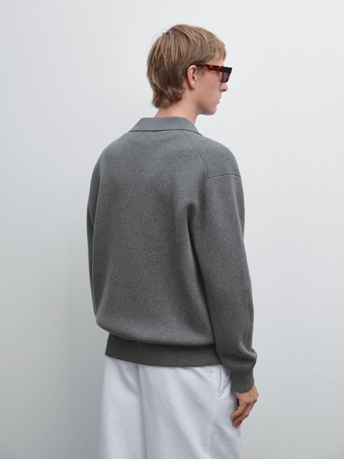 마시모두띠 라이트그레이 100 코튼 니트 가디건 1036/201 MEDIUM GREY - 상세 이미지 4