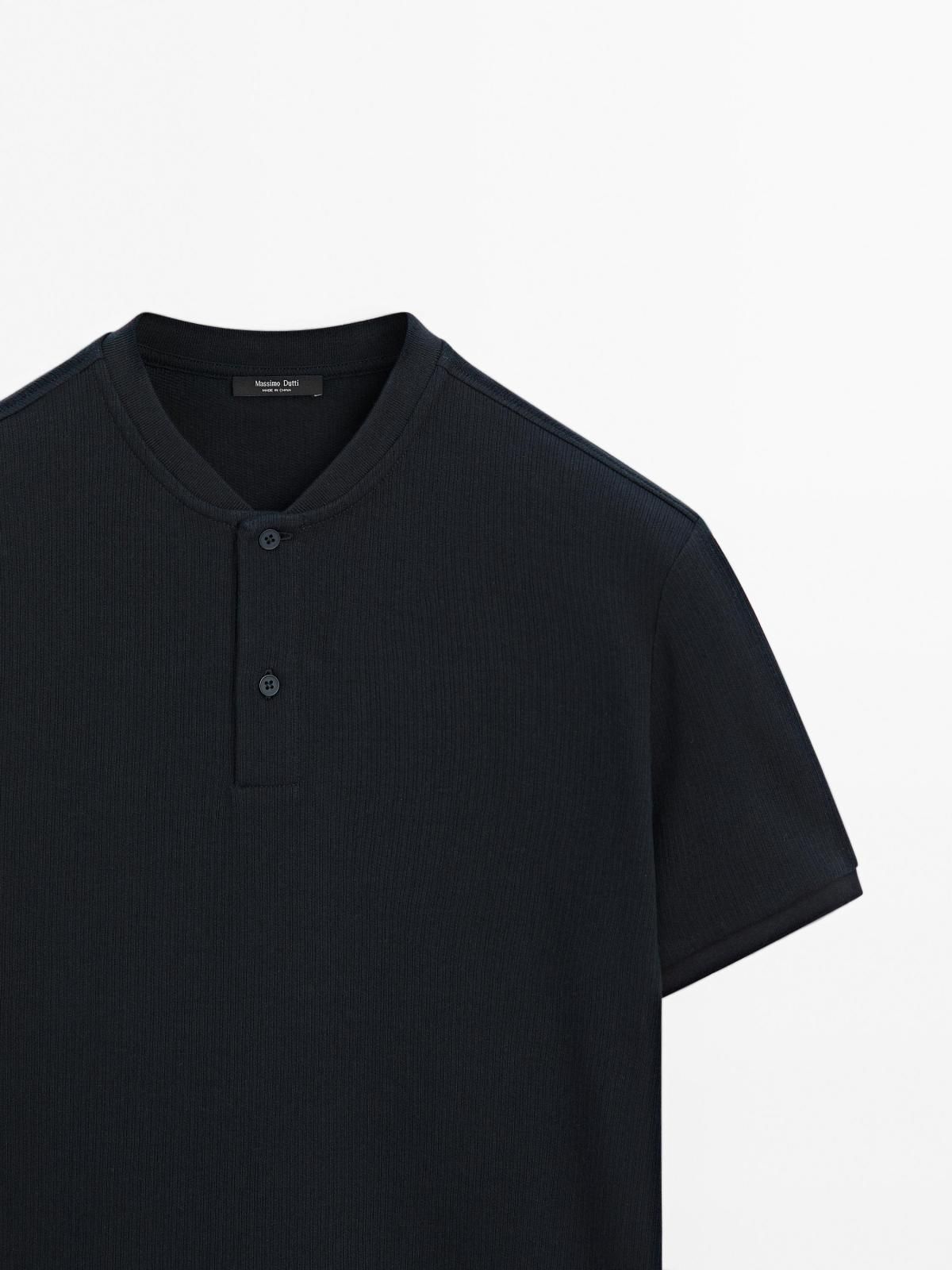 마시모두띠 블랙 테크니컬 스탠드카라 반팔 골지 폴로셔츠 0616/155 NAVY BLUE - 상세 이미지 5