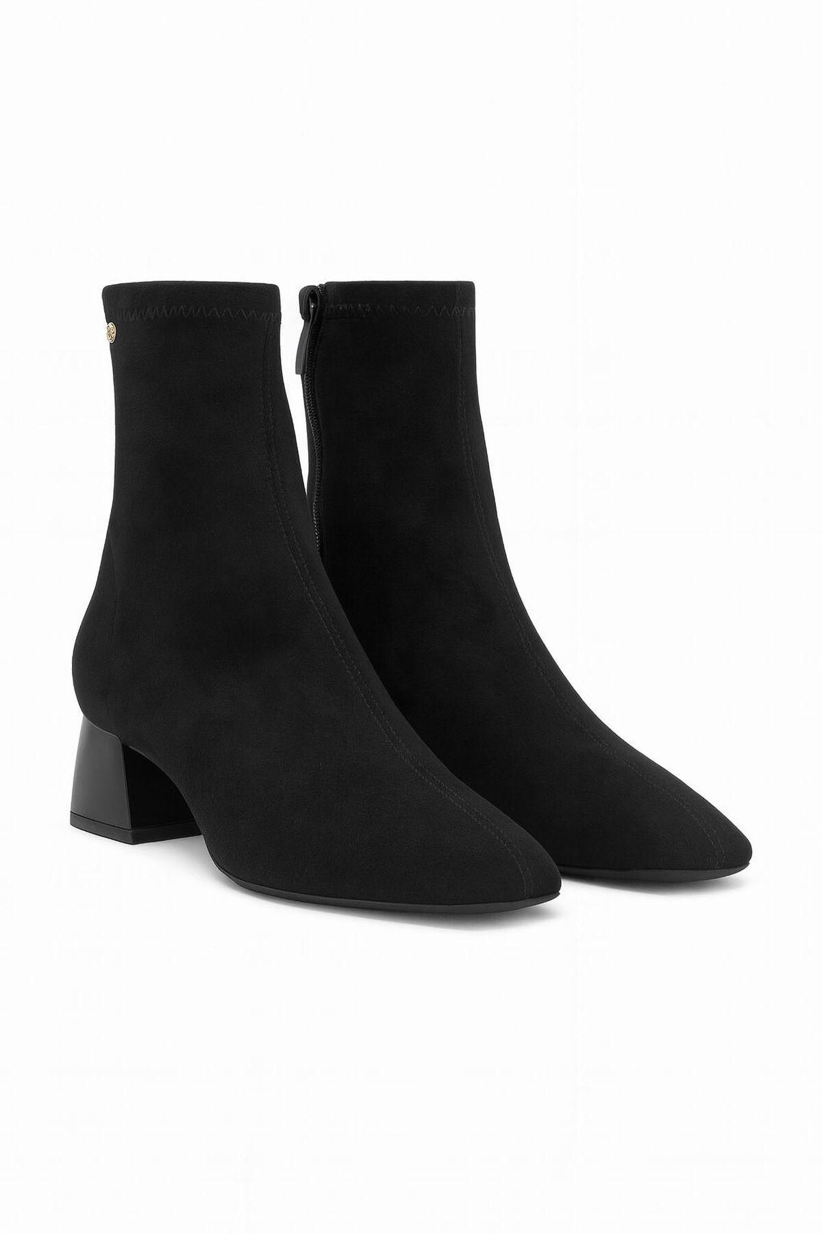 쿠플레 레트로 앵클부츠 미들힐 블랙 스웨이드 3892261 NEGRO - 상세 이미지 3