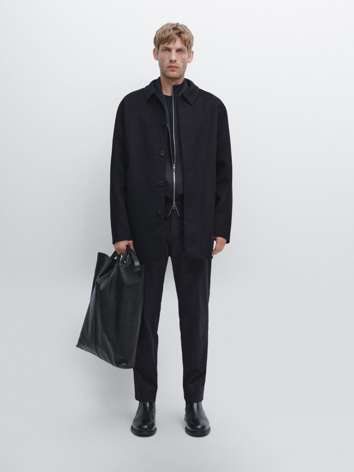 마시모두띠 미니멀 더블 울 싱글 코트 2891/381 NAVY BLUE - 상세 이미지 2