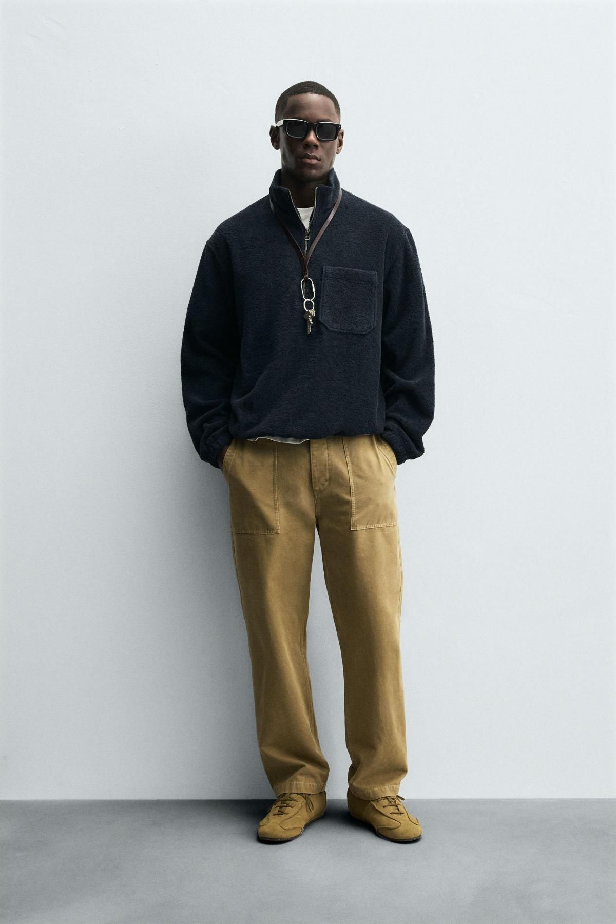 자라 테크니컬 텍스처 집업 재킷 6861/440 NAVY BLUE - 상세 이미지 2