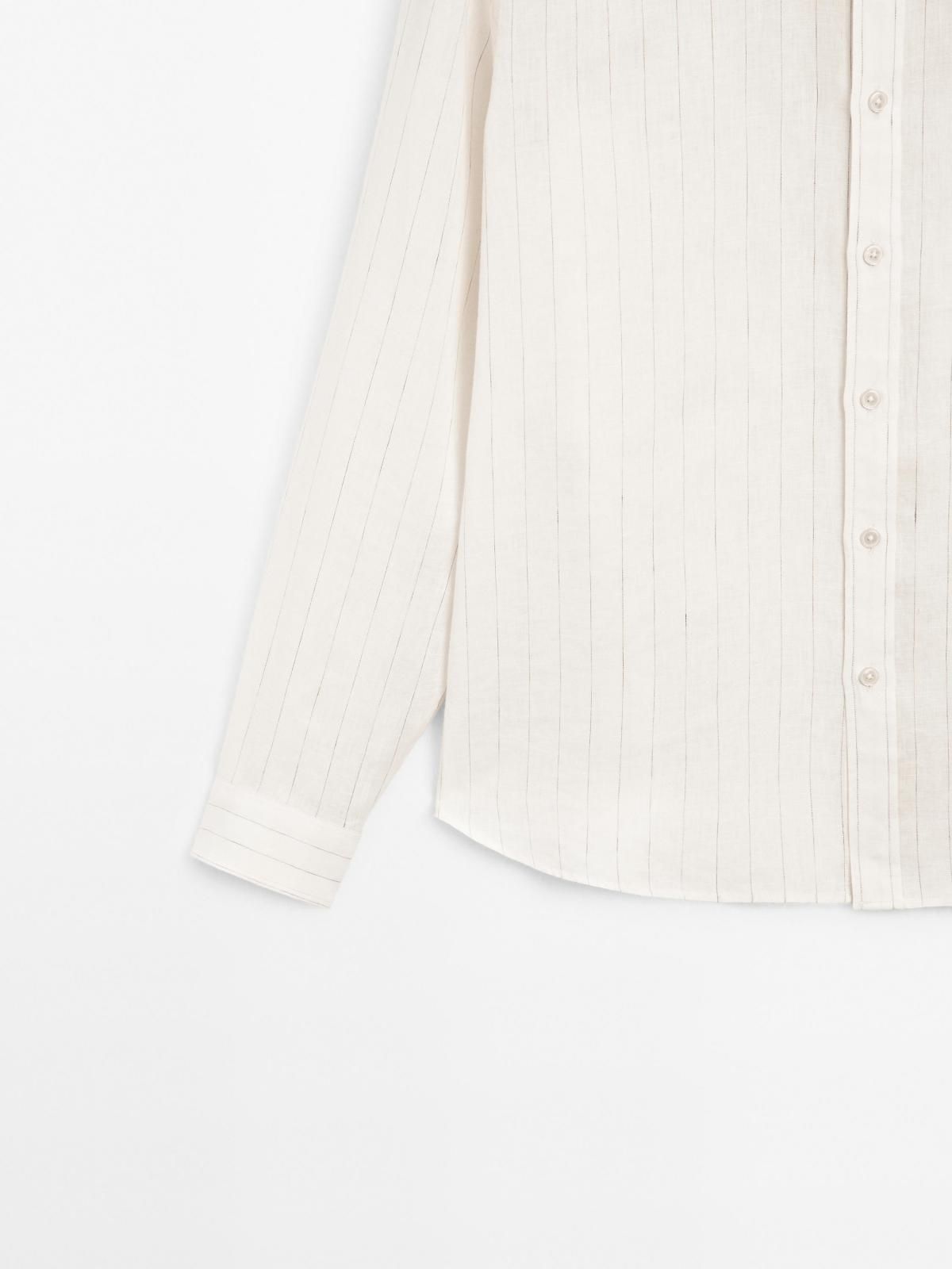 마시모두띠 리넨 스트라이프 레귤러핏 옥스포드 긴팔 셔츠 1803/277 WHITE - 상세 이미지 2
